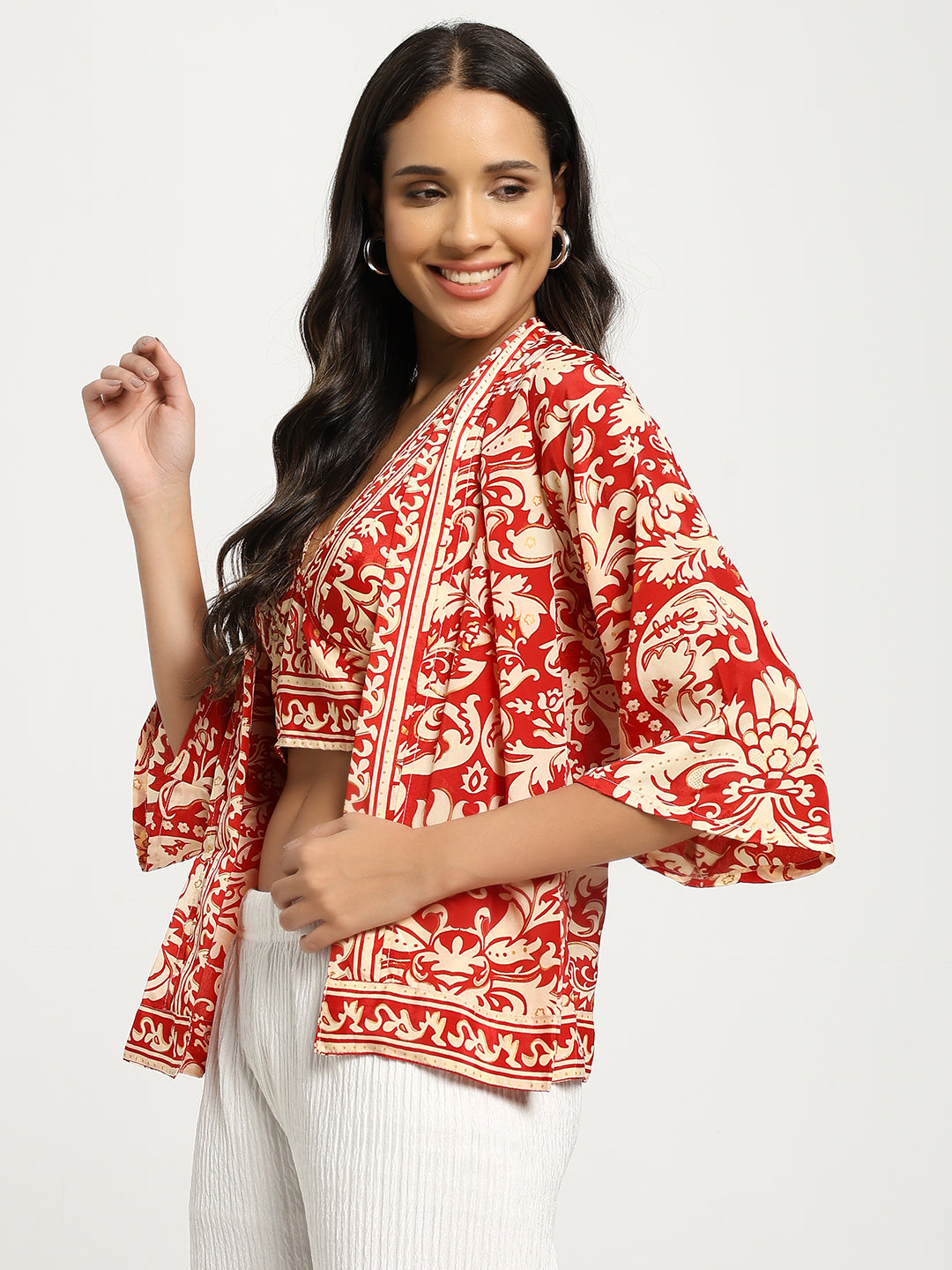 Kimono and Halter Set Crimson Cloud