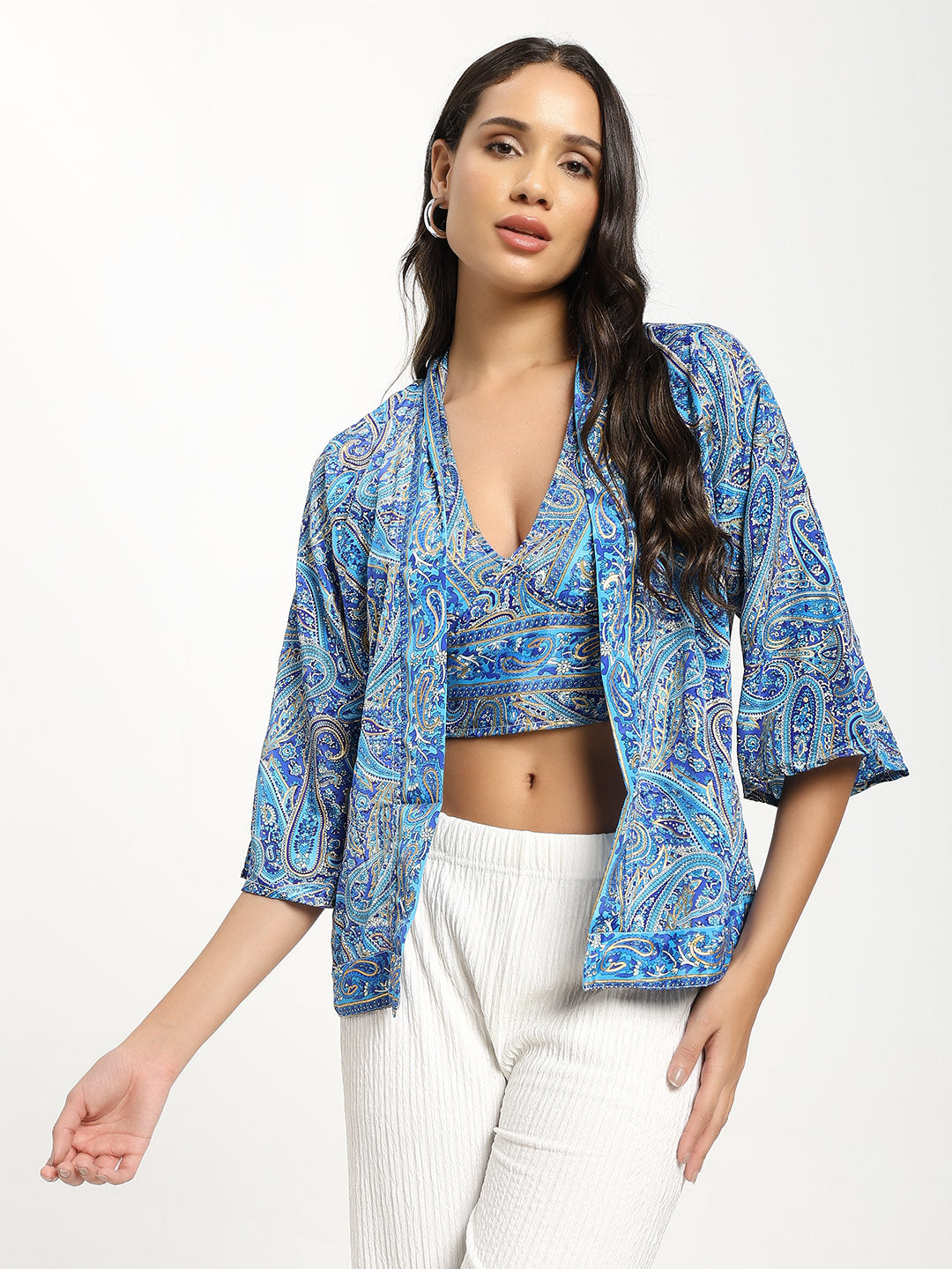 Kimono and Halter Set Icy Horizon
