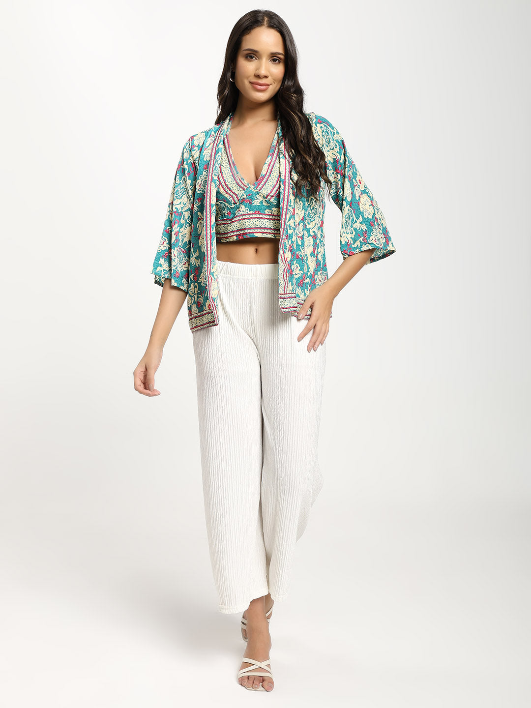 Kimono and Halter Set Lime Frost