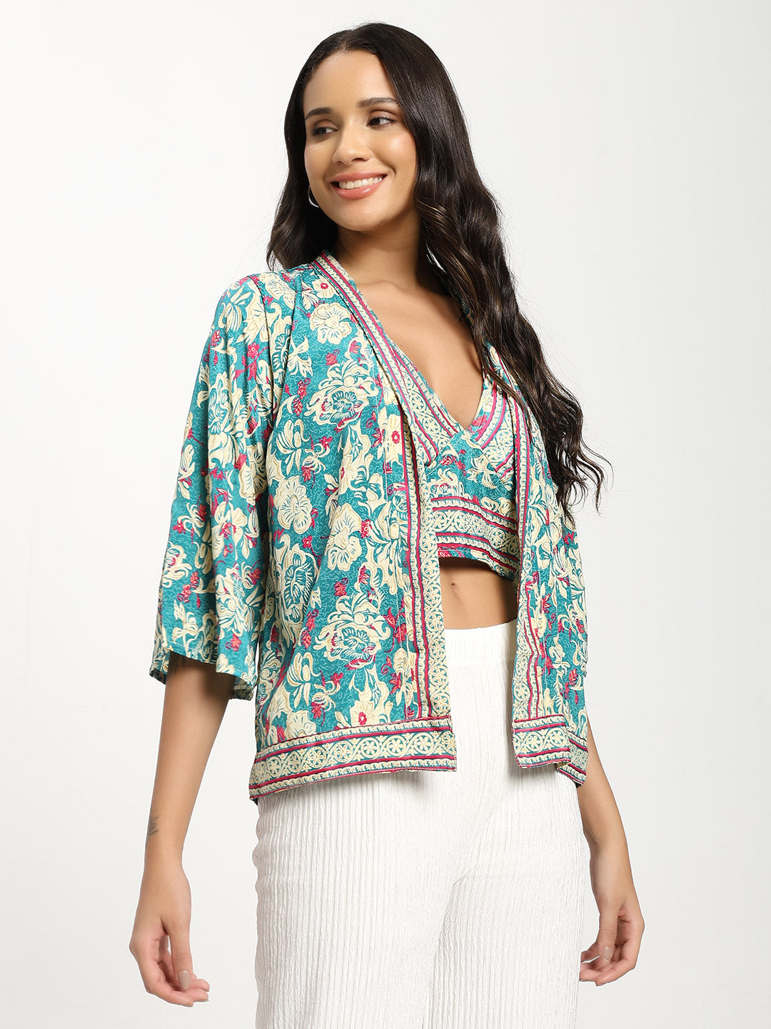 Kimono and Halter Set Lime Frost