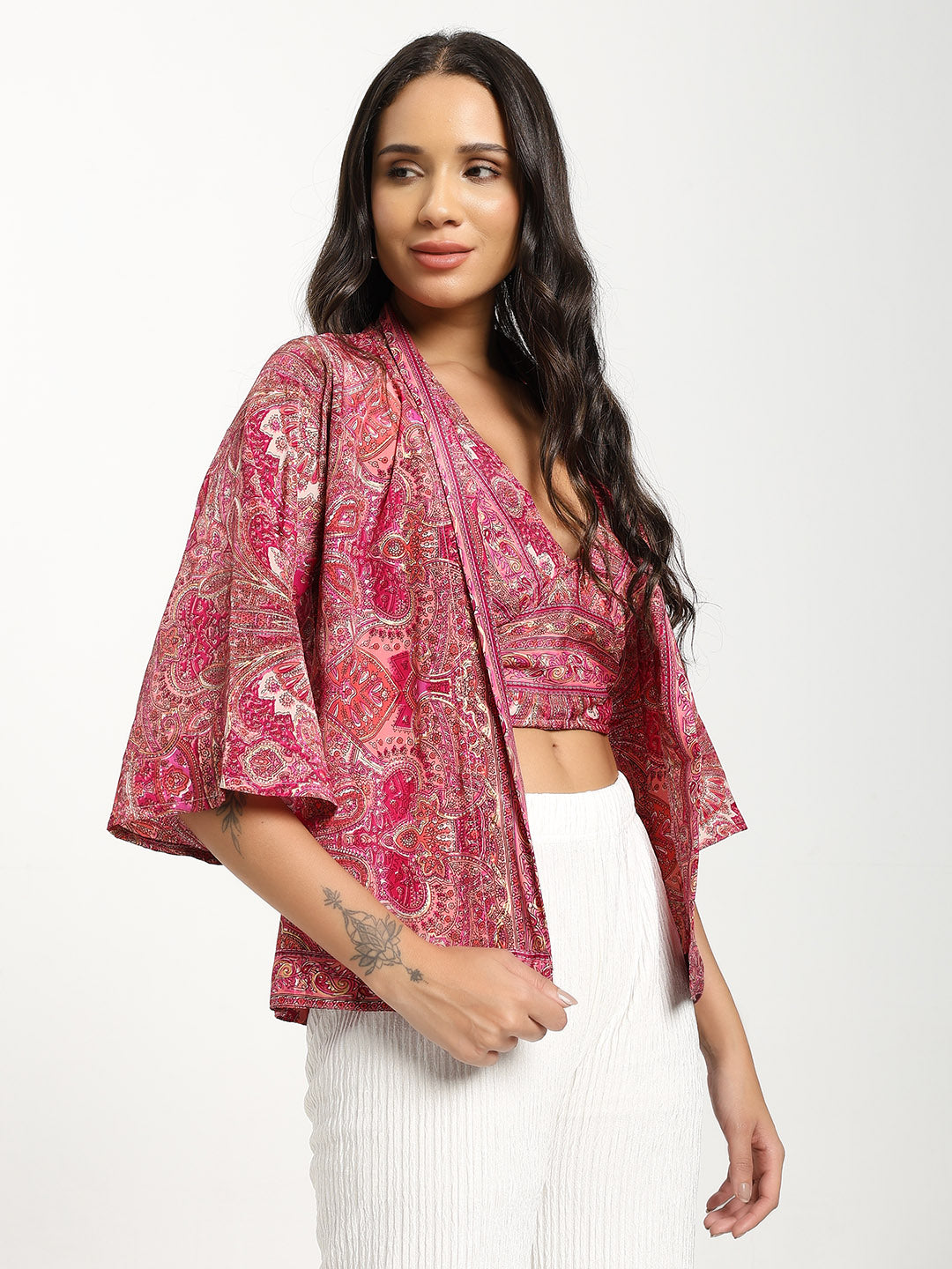 Kimono and Halter Set Baby Pink