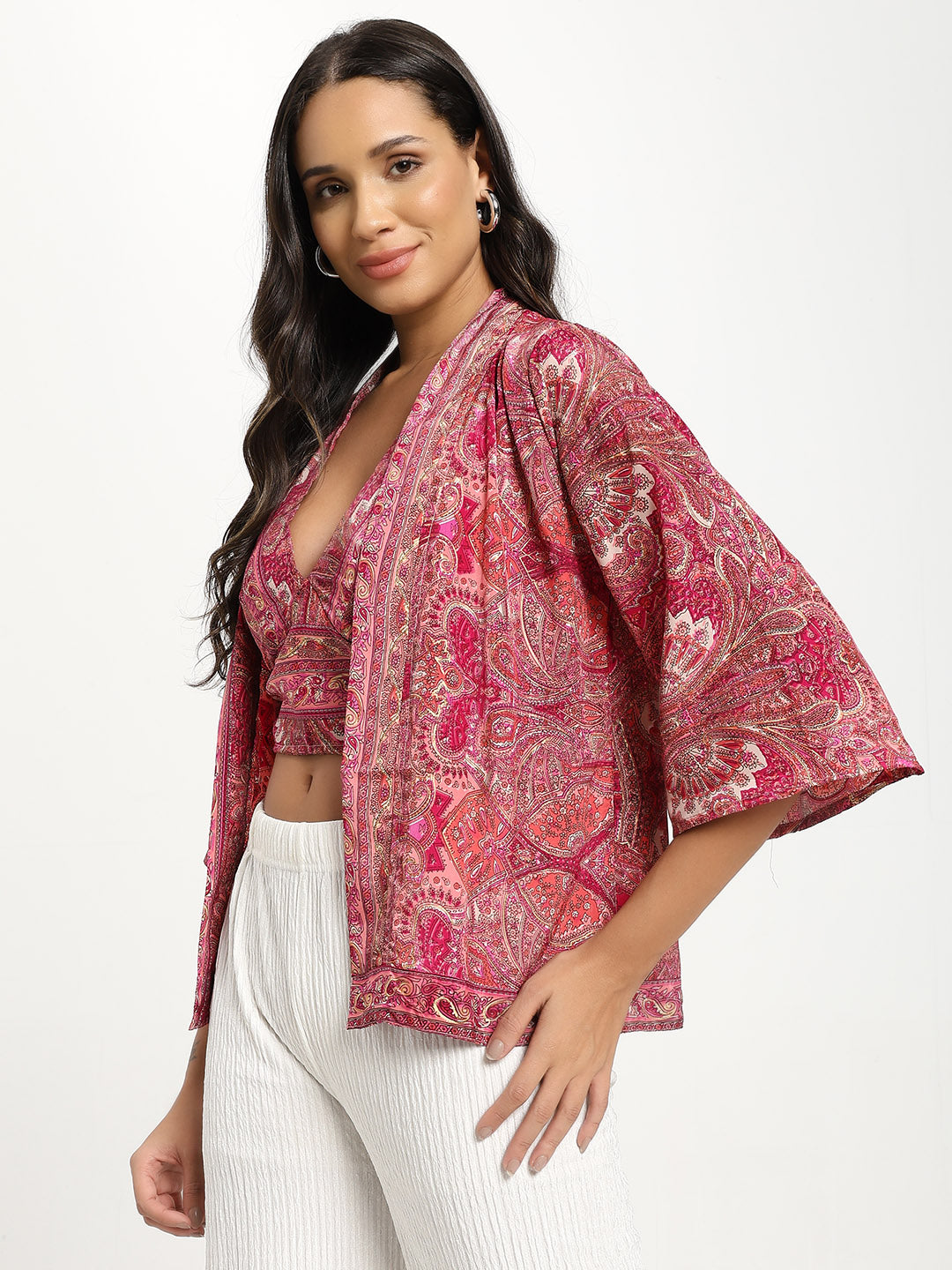 Kimono and Halter Set Baby Pink