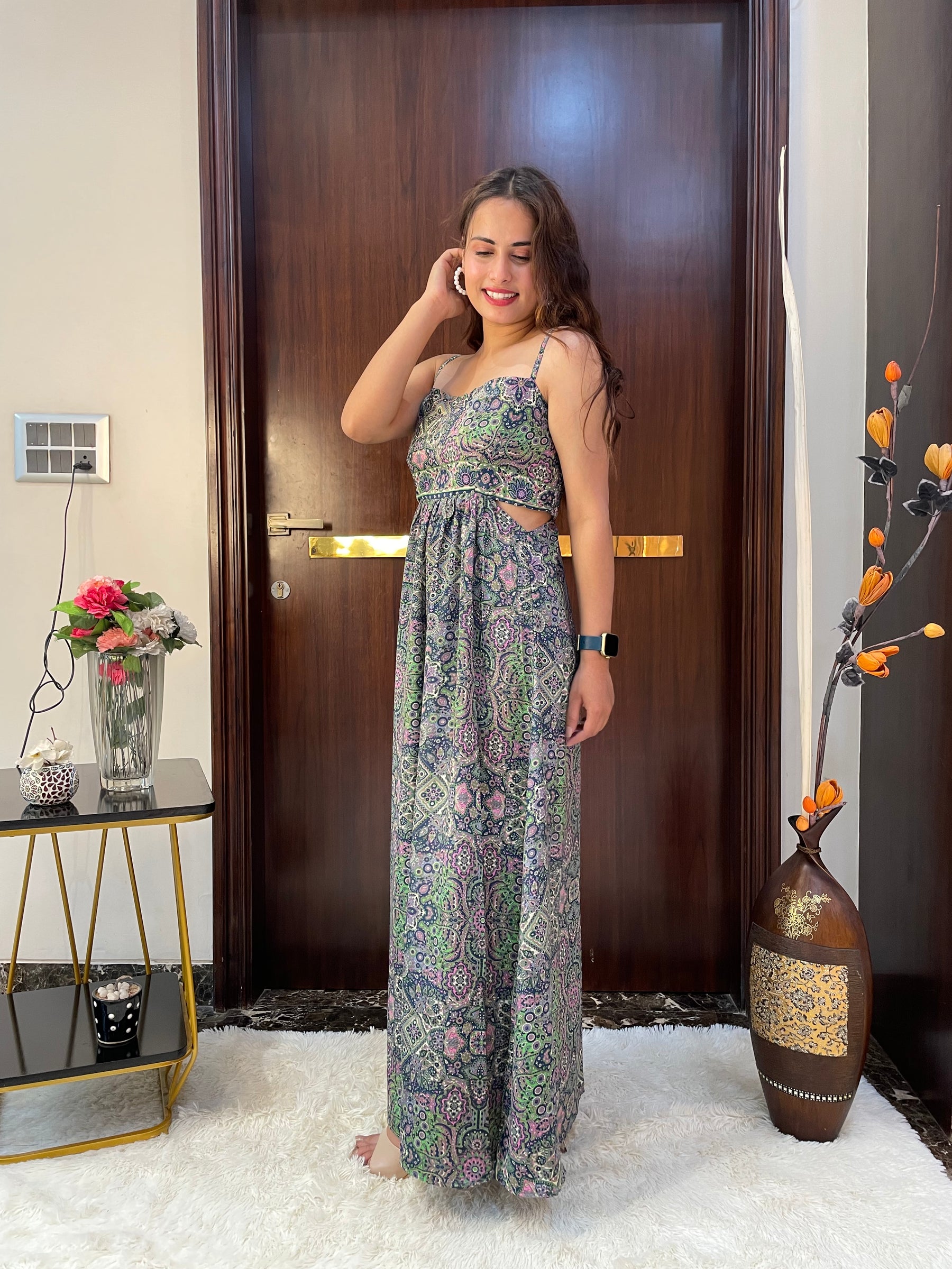 Cut Out Pattern Bohemian Maxi Dress