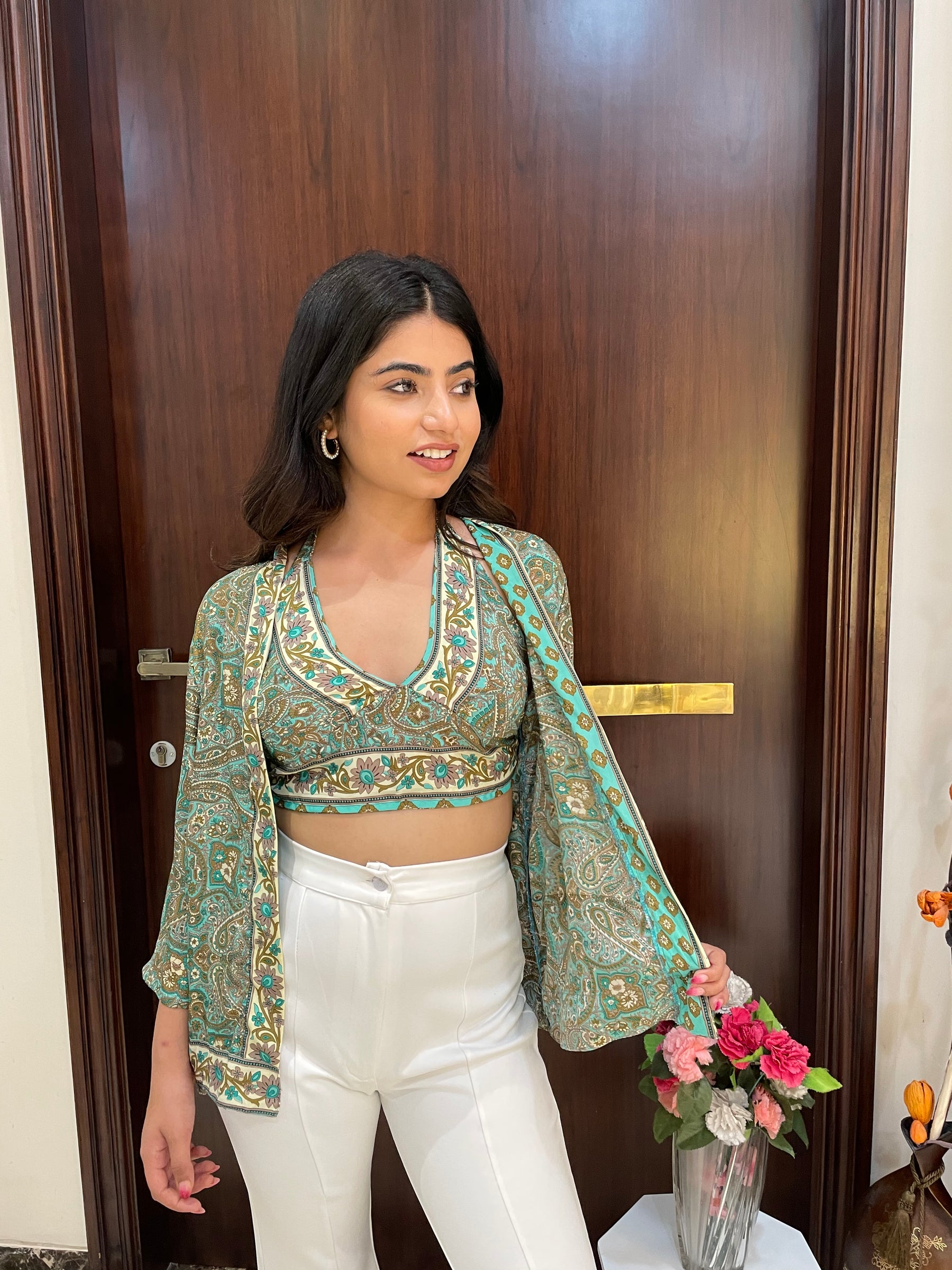 Kimono and Halter Set in Green