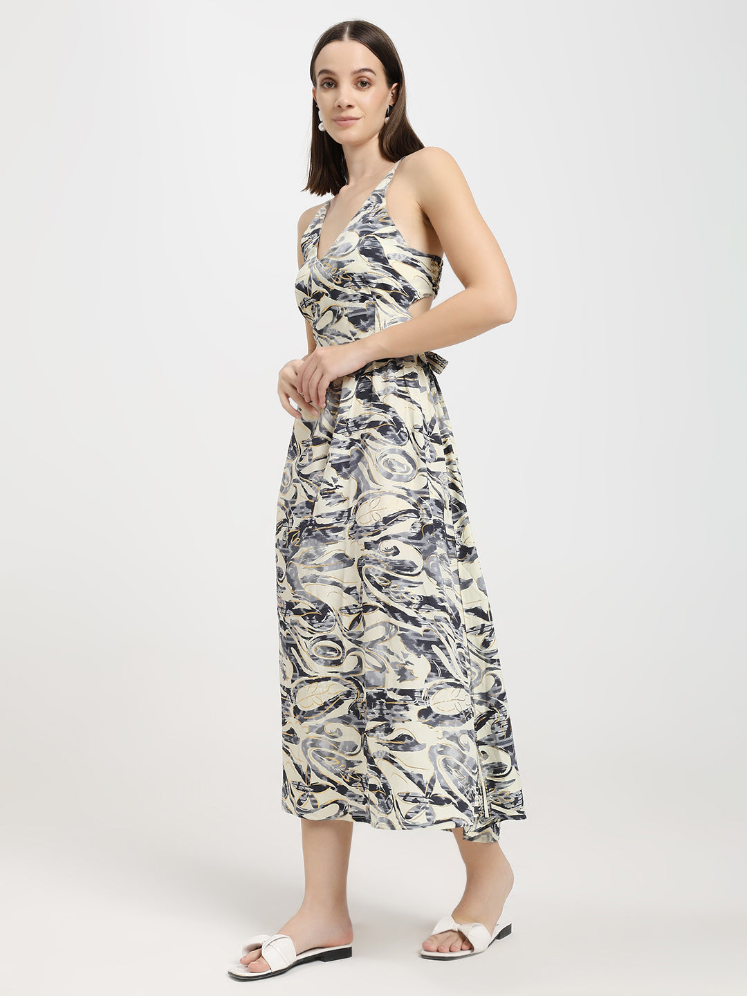 Ink Tide Midi Maxi Dress