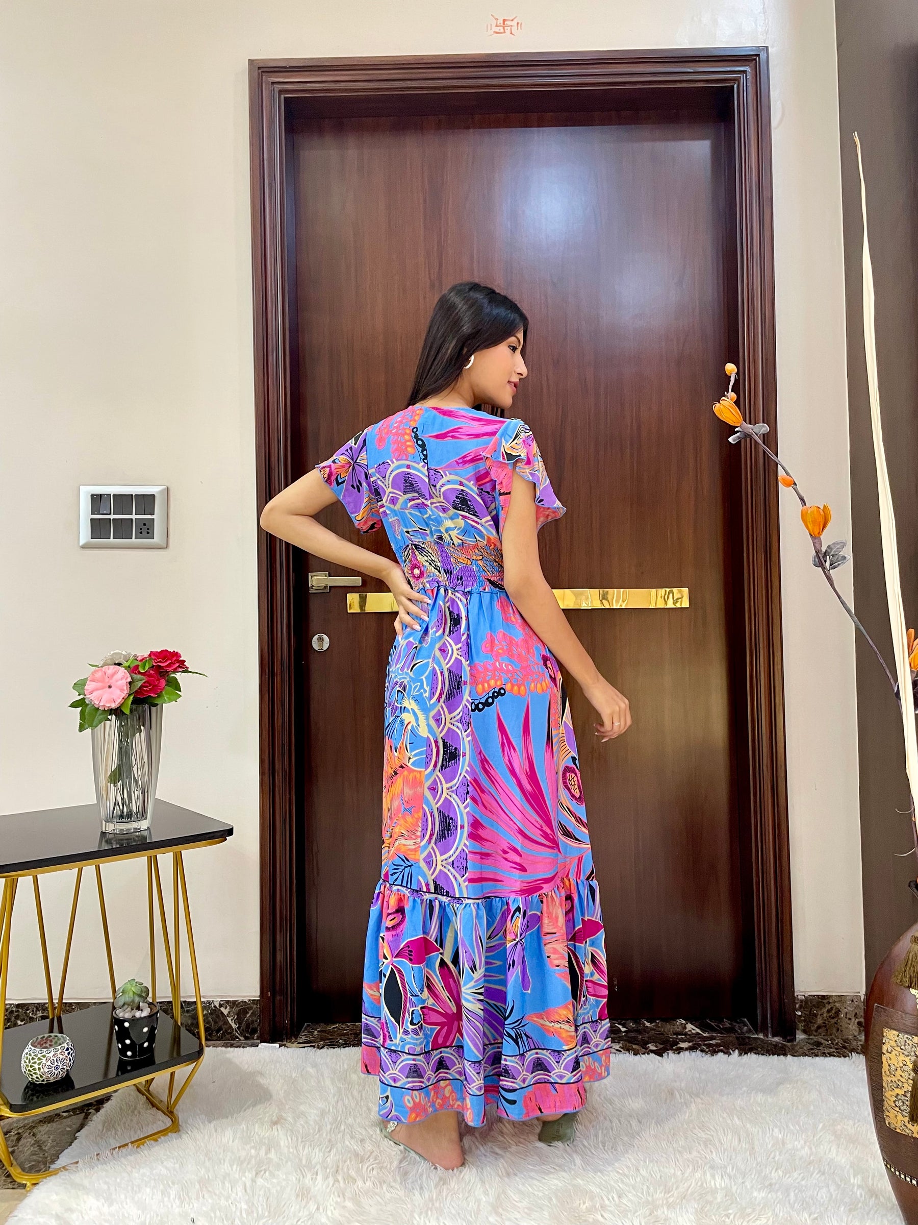 Tied-Up Wanderlust Maxi - Azure Dreams