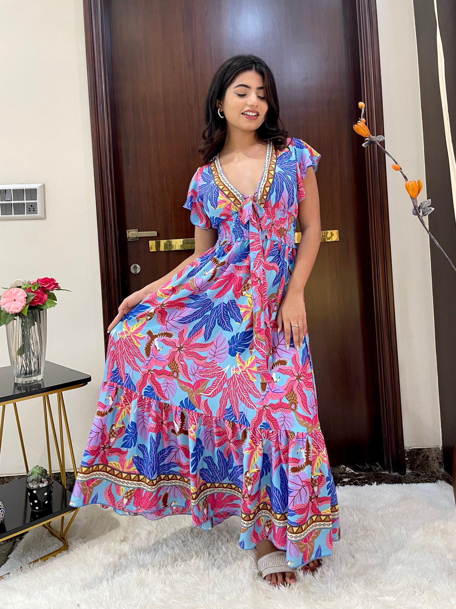 Tied-Up Wanderlust Maxi - Ocean Breeze