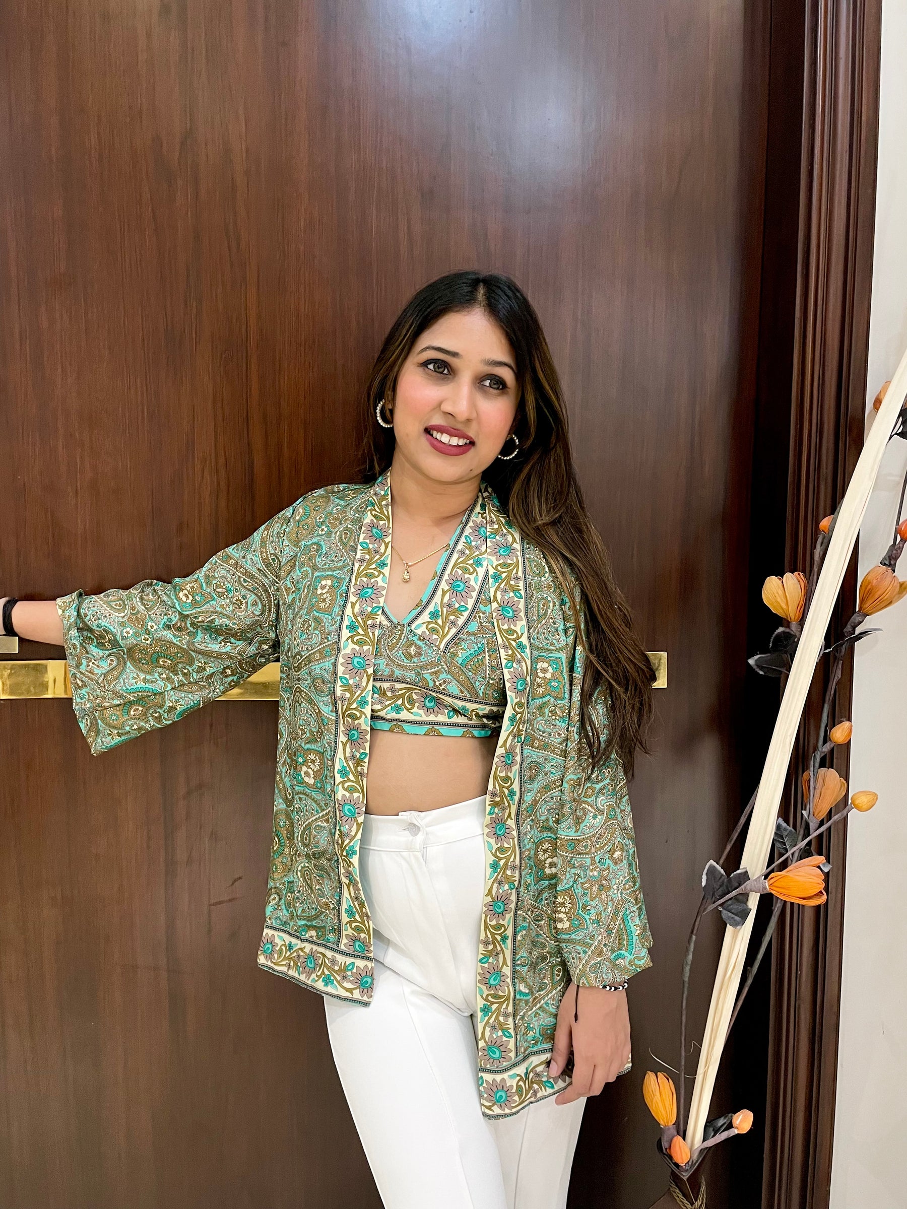 Kimono and Halter Set in Green