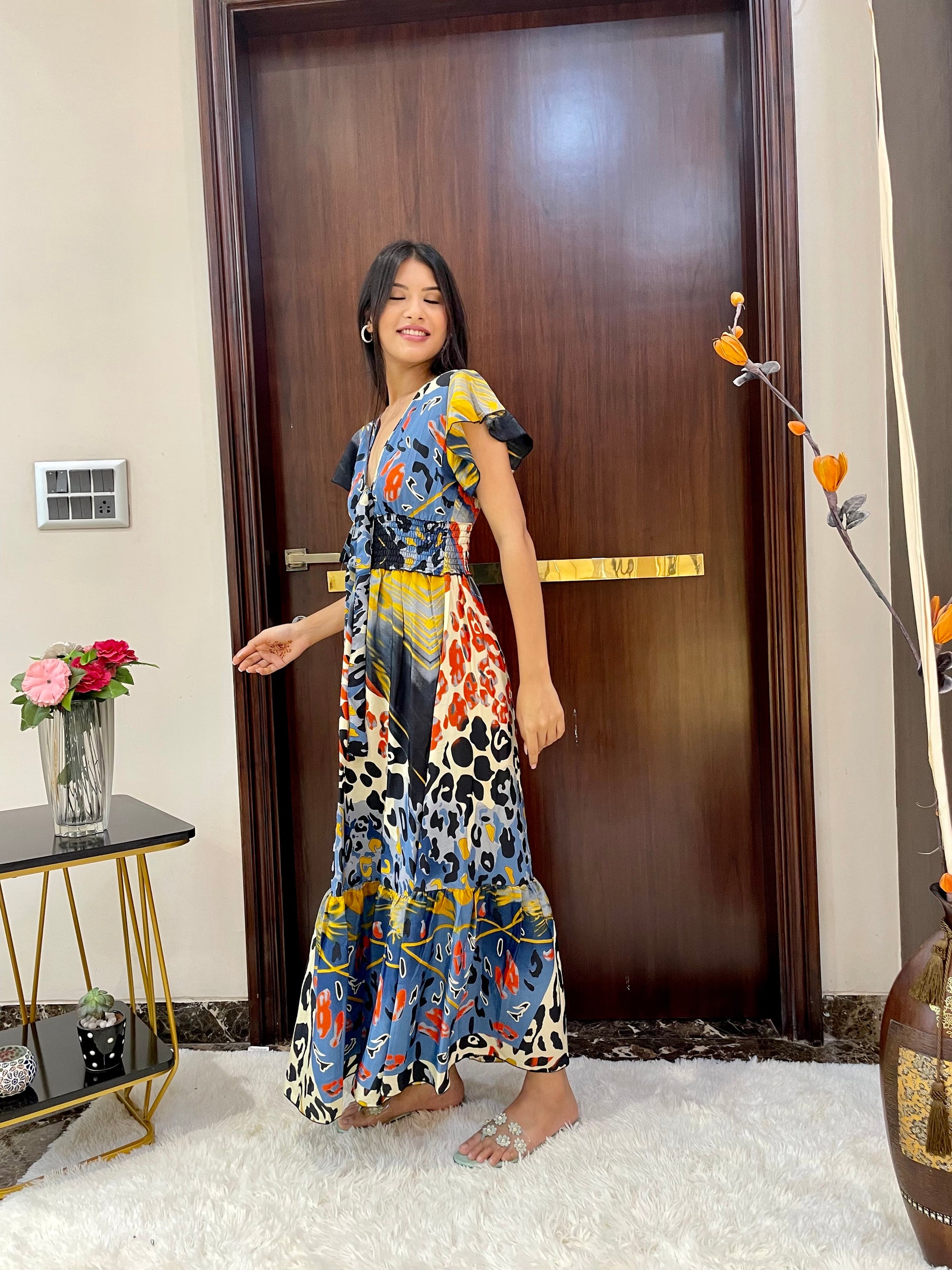 Tied-Up Wanderlust Maxi - Sunset Noir