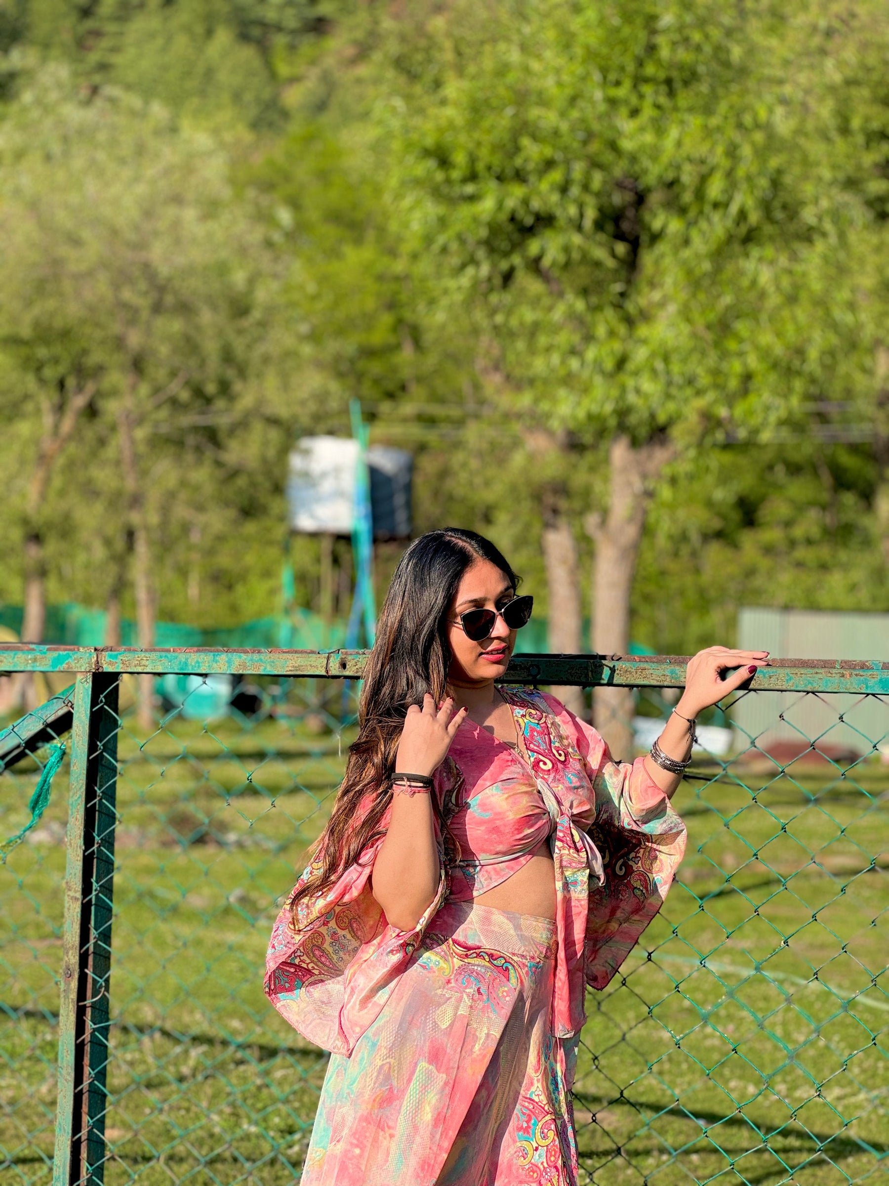 Wrap Top and Boho Printed Skirt Co-ord Set