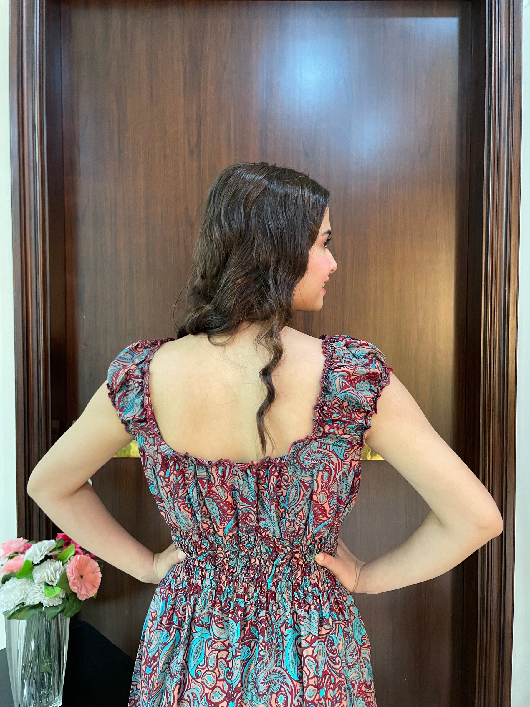 Classic Charm Boho Printed Maxi Dress - Cocoa Delight Dress