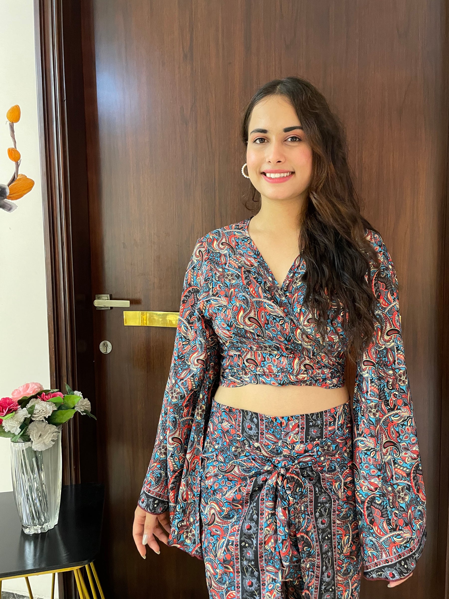 Boho Printed Wrap Trouser - Multicolor
