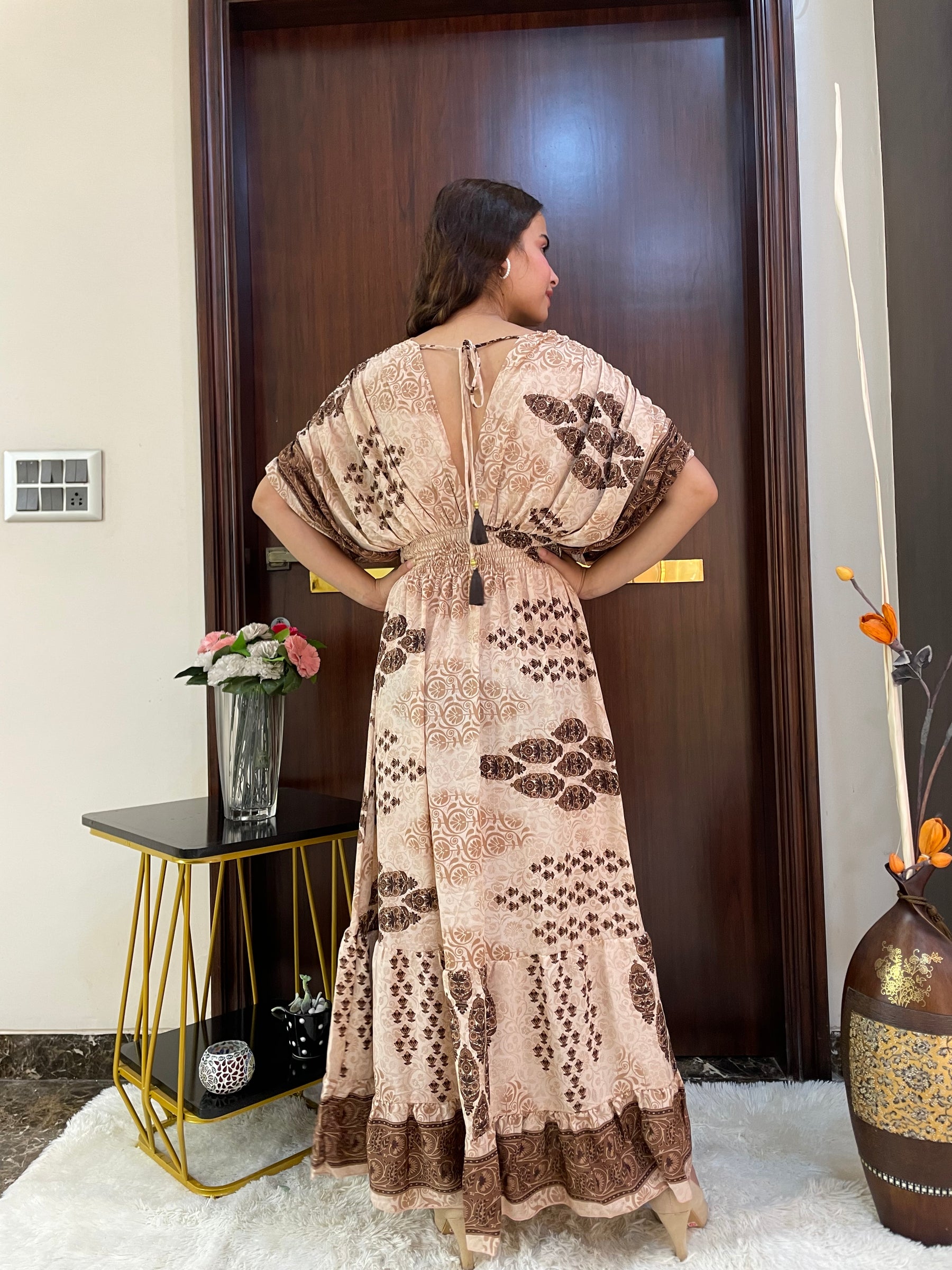 Balloon Pattern Boho Printed Maxi Dress - Amber Aura