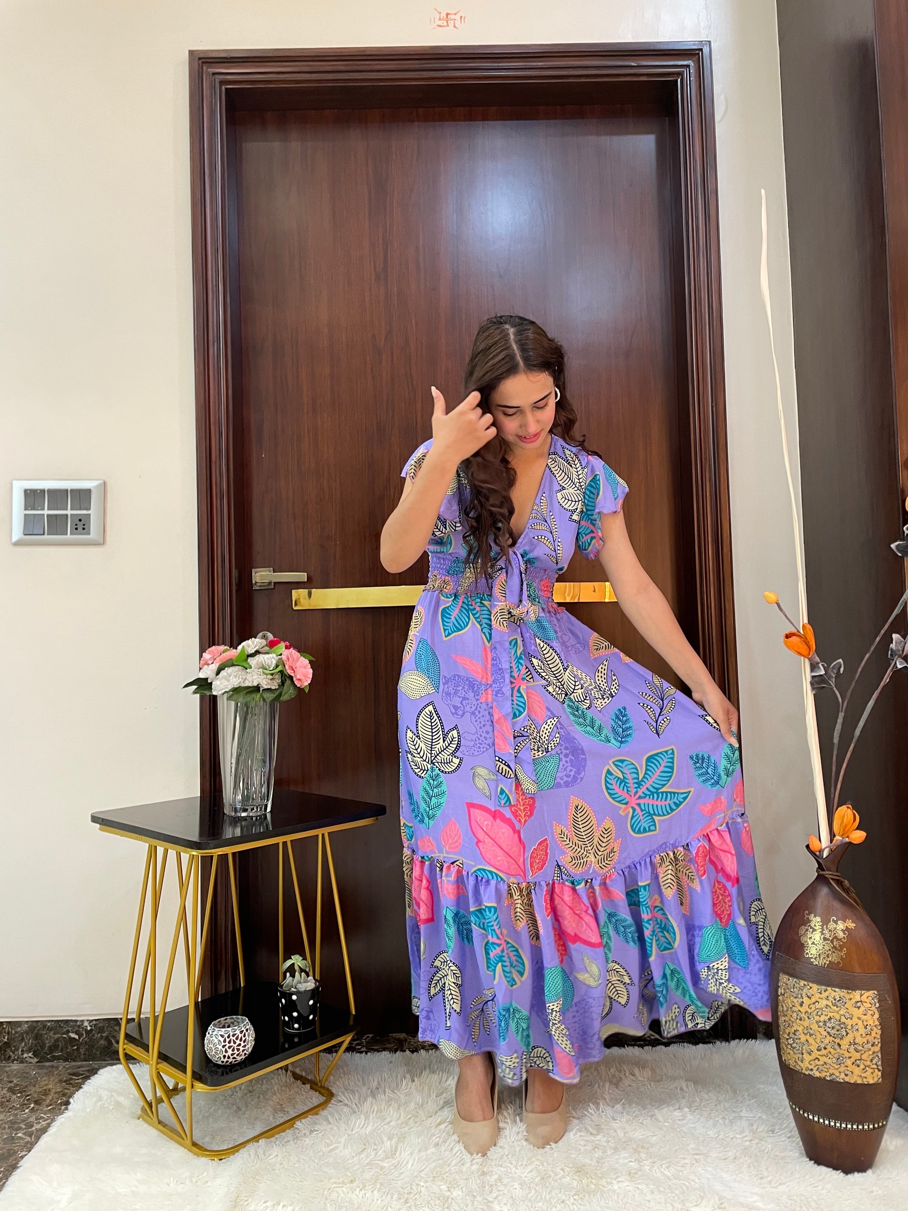 Tied-up Wanderlust Maxi Dress - Purple Petal