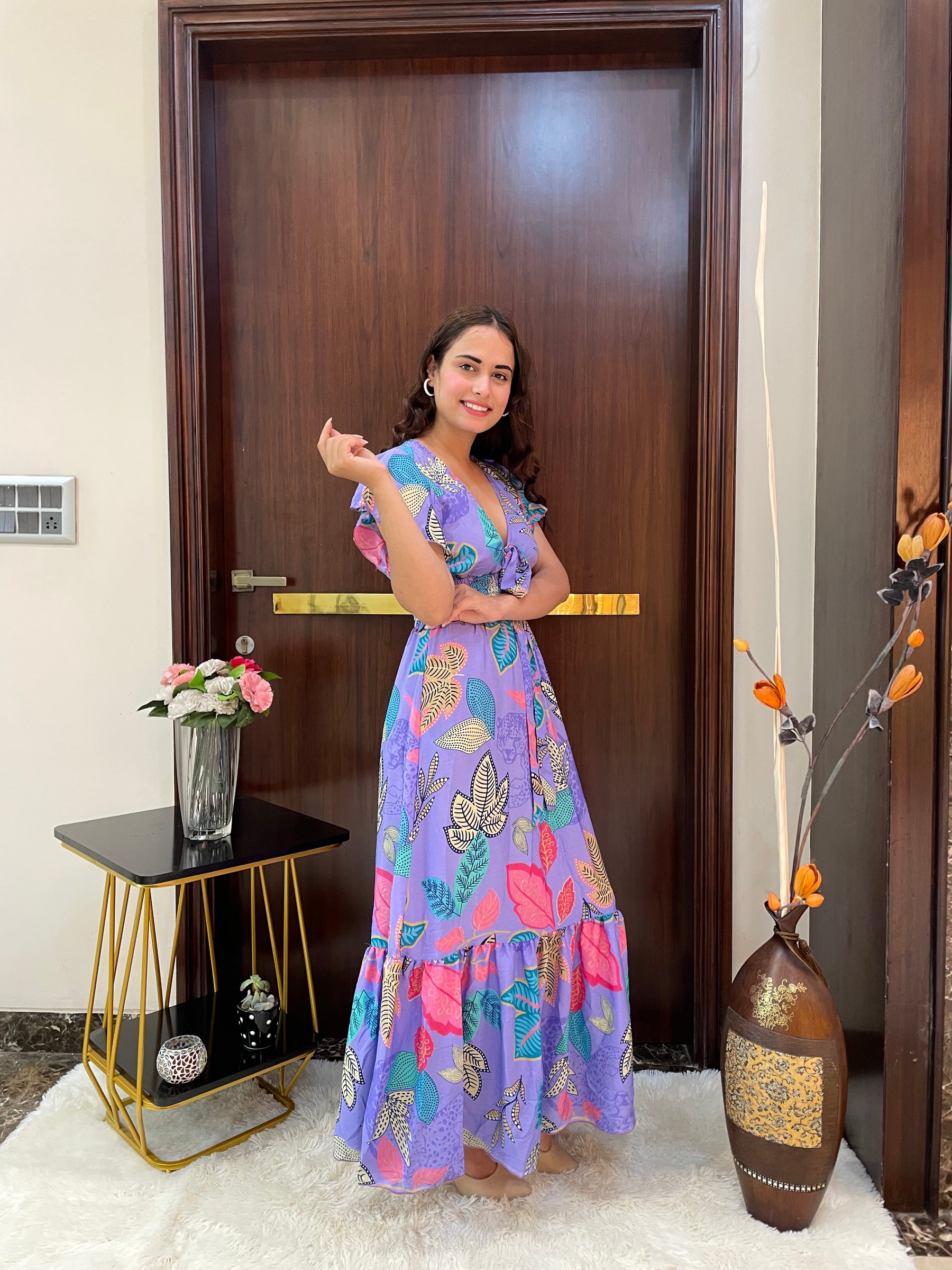 Tied-up Wanderlust Maxi Dress - Purple Petal