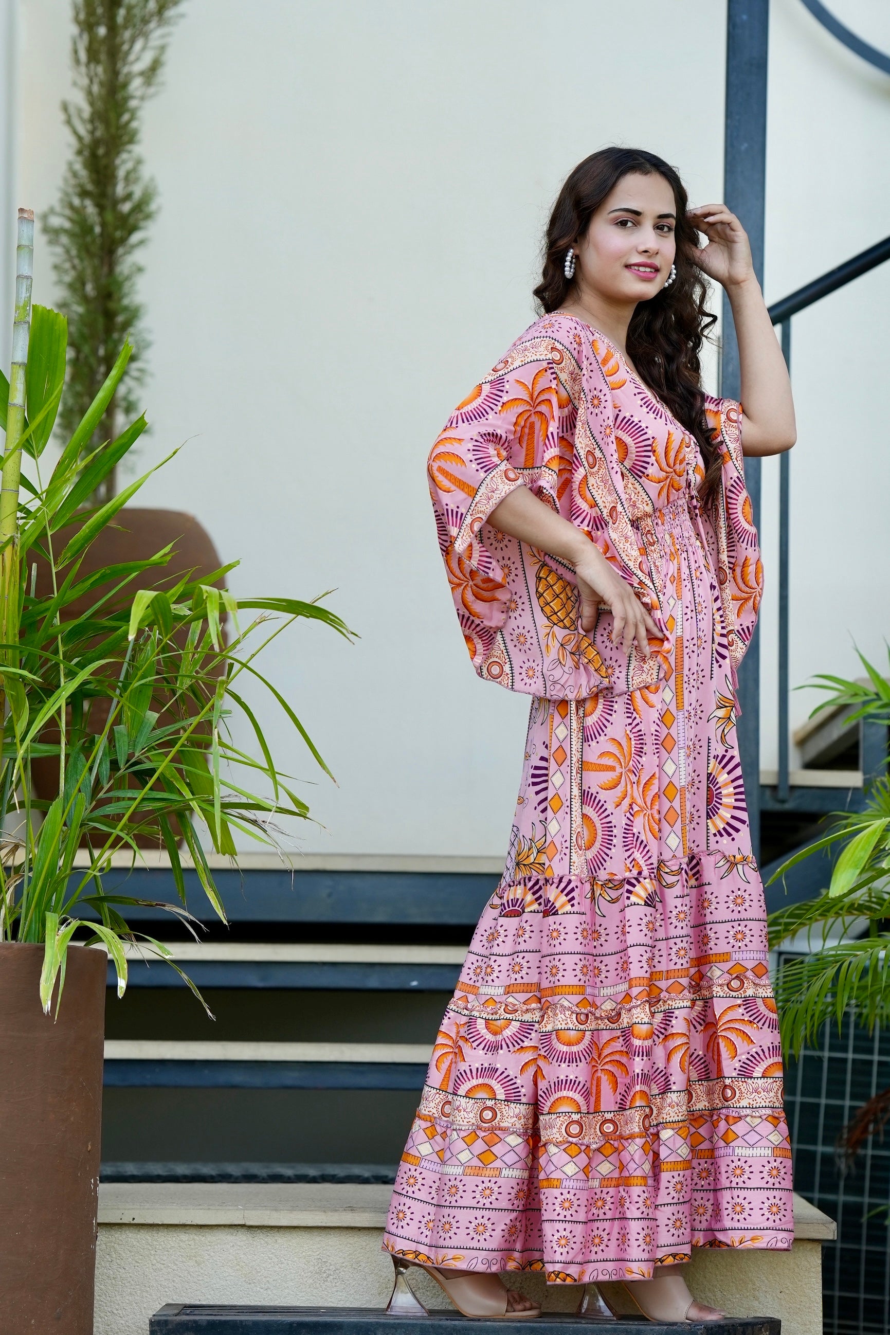 Bell Sleeves Boho Maxi Dress in Dusk Delight SmisingBee