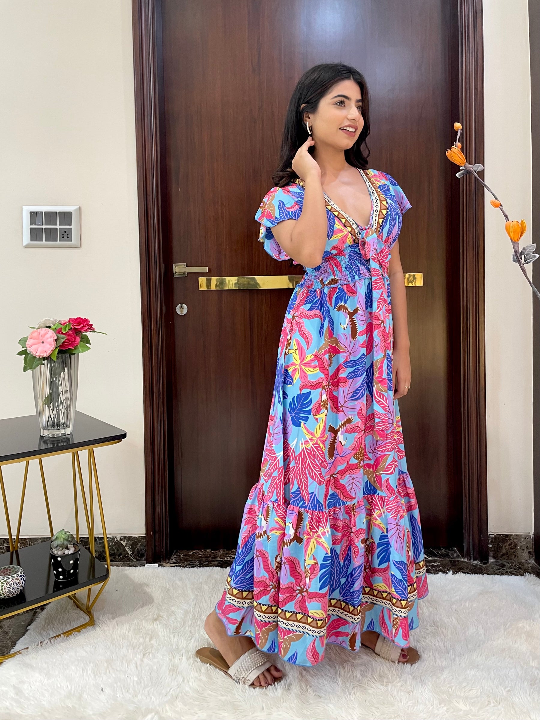 Tied-Up Wanderlust Maxi - Ocean Breeze