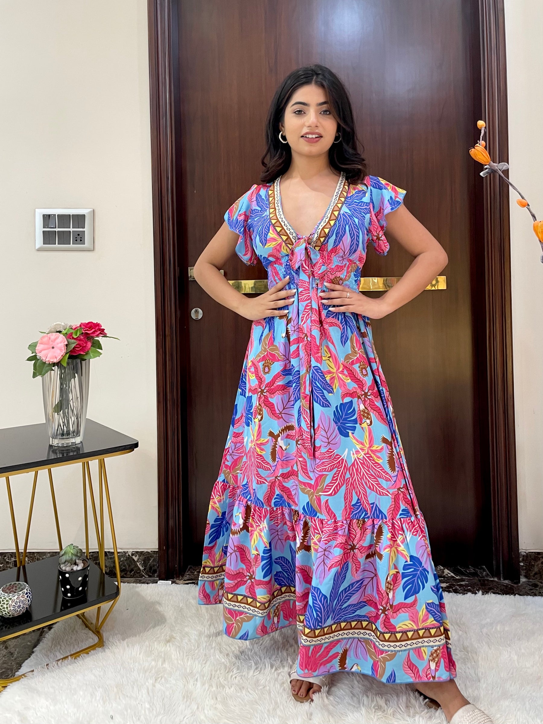 Tied-Up Wanderlust Maxi - Ocean Breeze