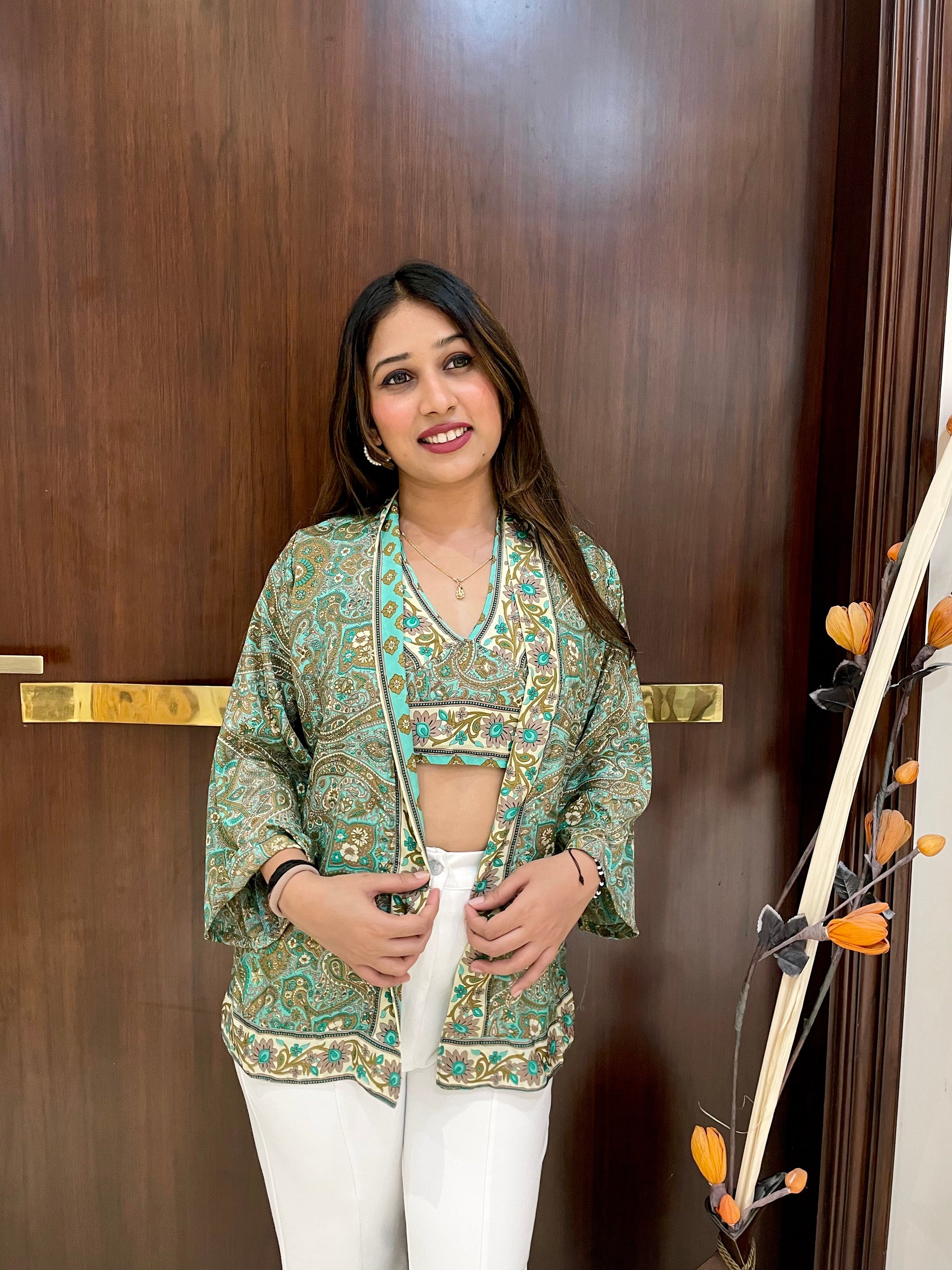 Kimono and Halter Set in Green