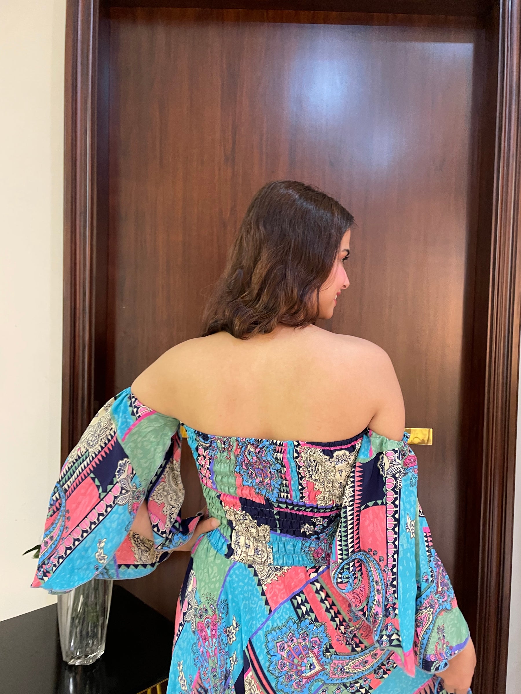 Bare-Shoulder Beauty Dress - Blusing Azure