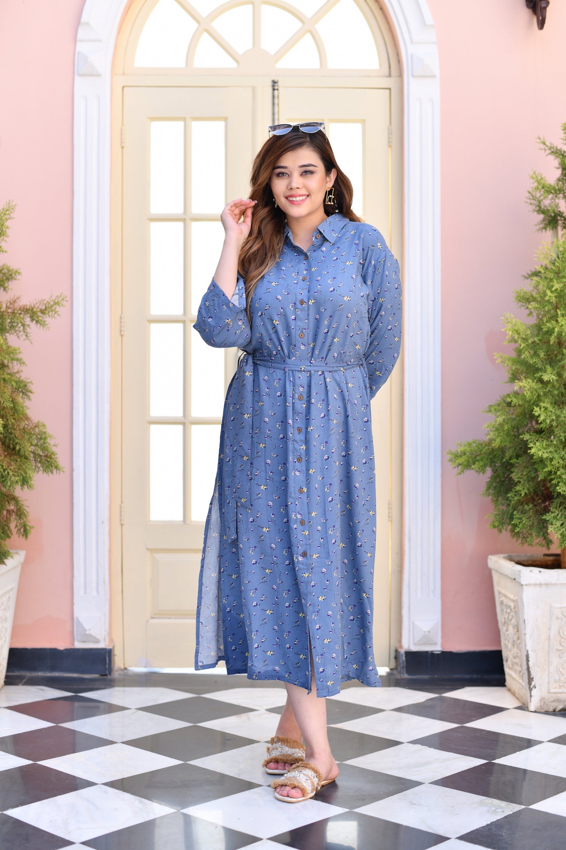 Slate Elegance Midi Dress