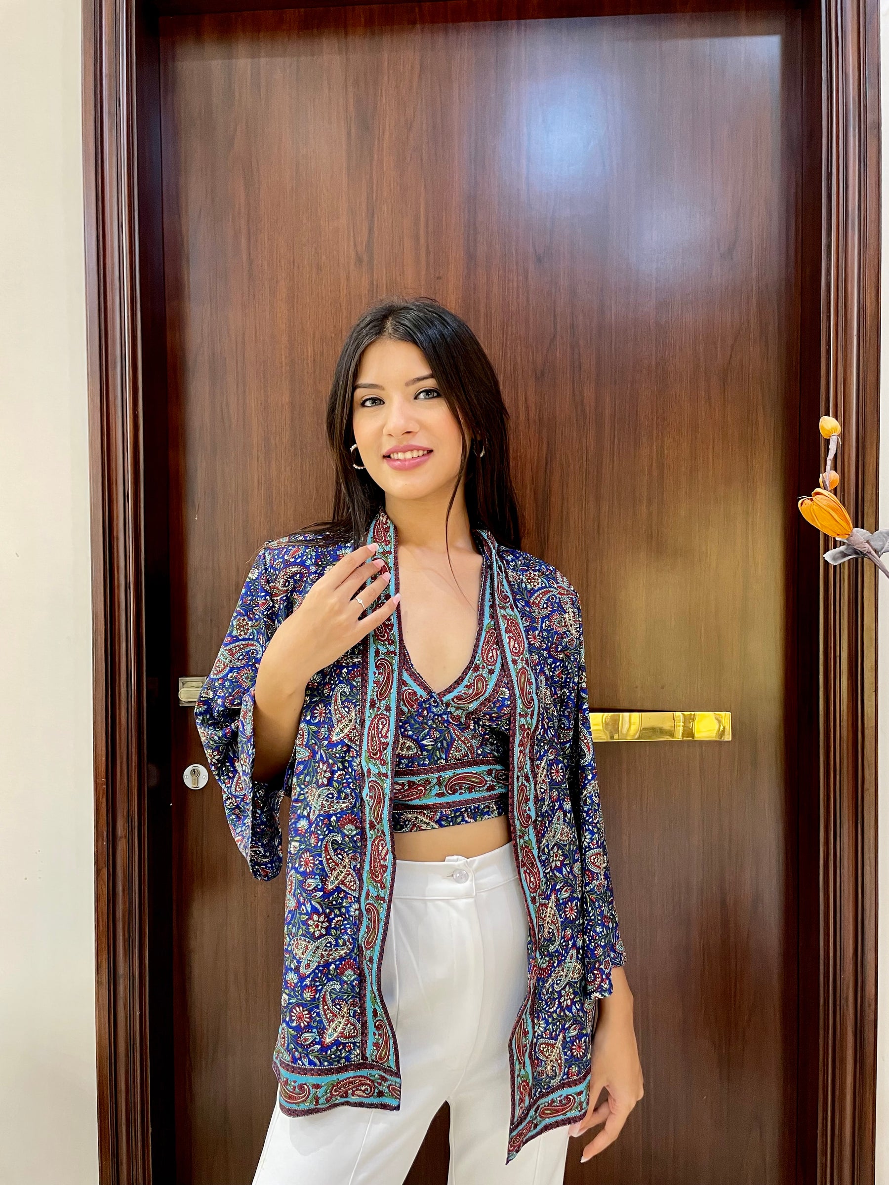 Kimono and Halter Set - Aqua Dreamland