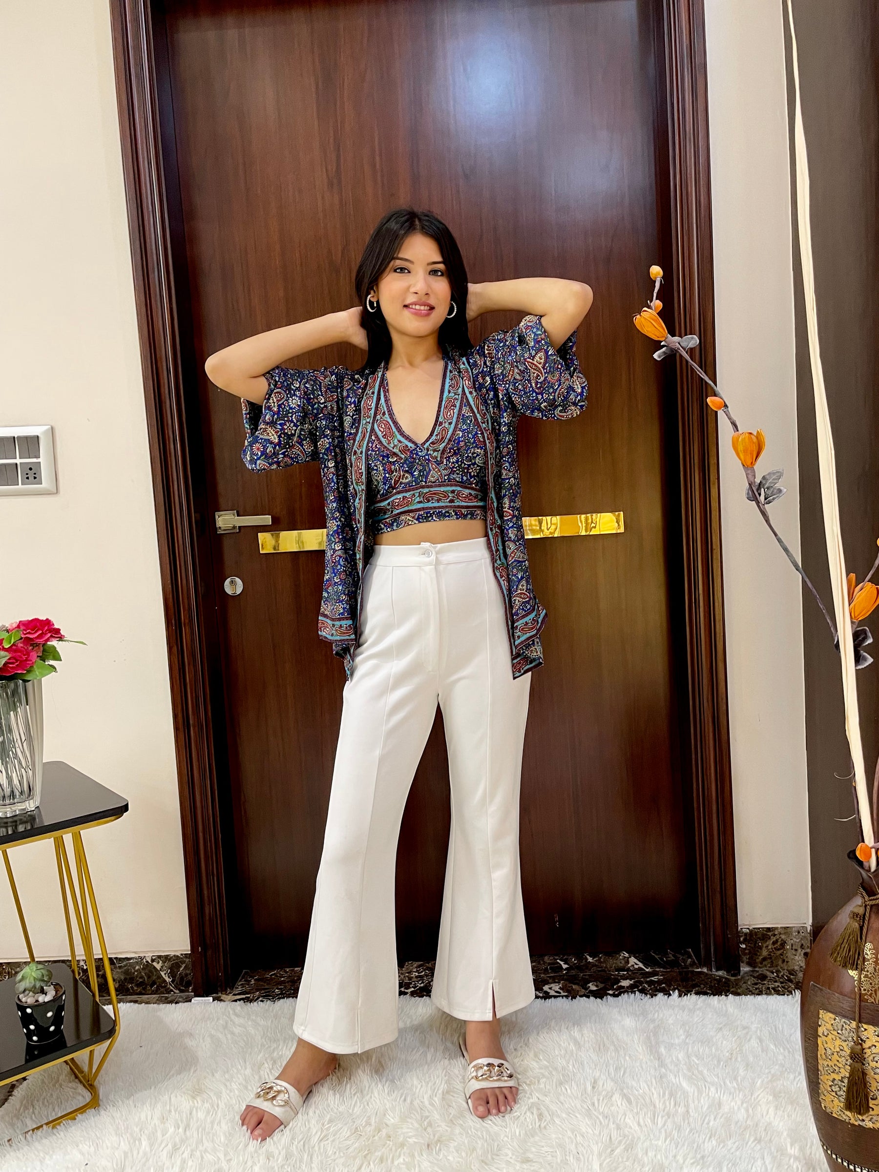 Kimono and Halter Set - Aqua Dreamland