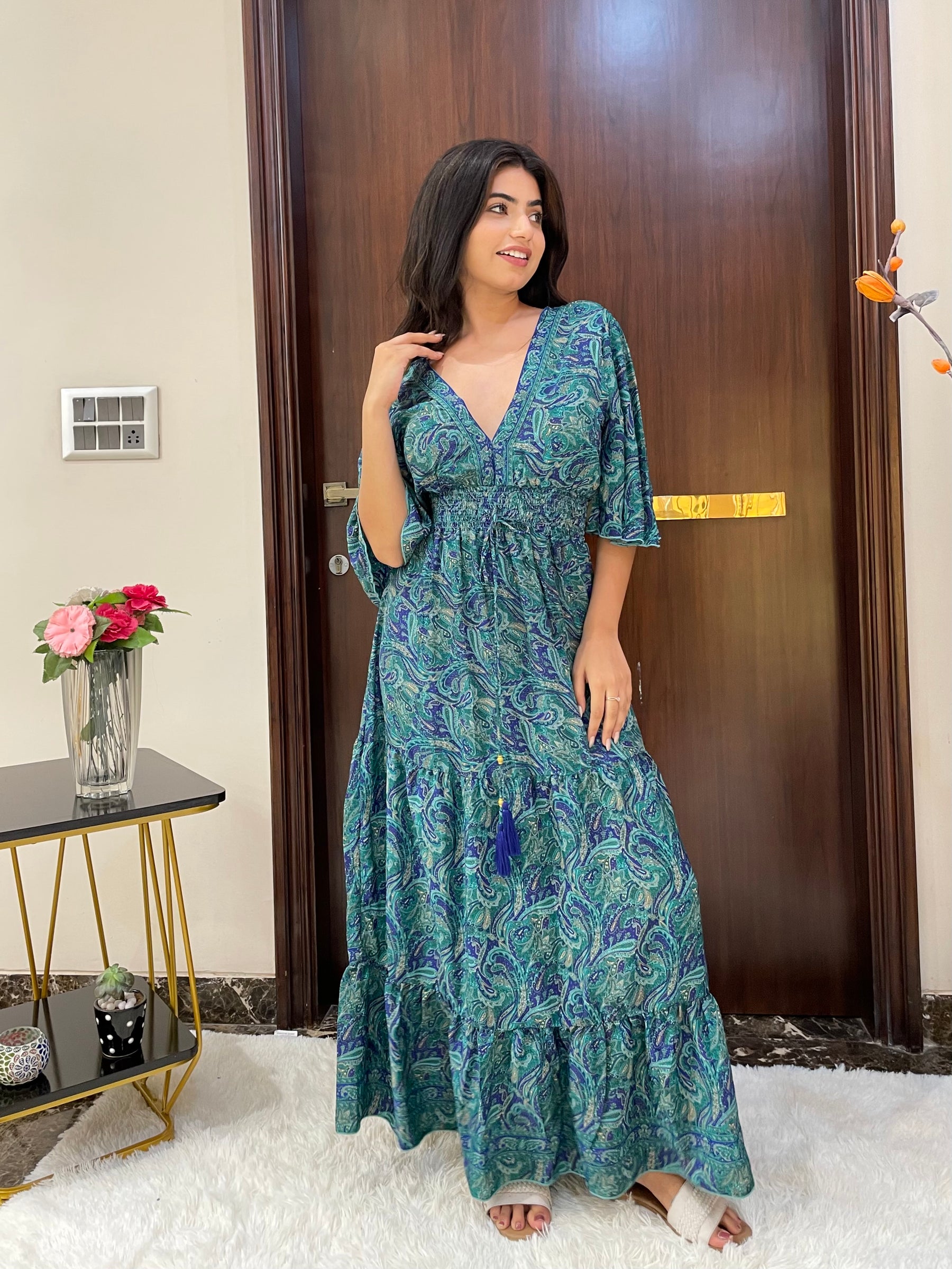 Boho Belle Maxi Dress - Marine Mirage