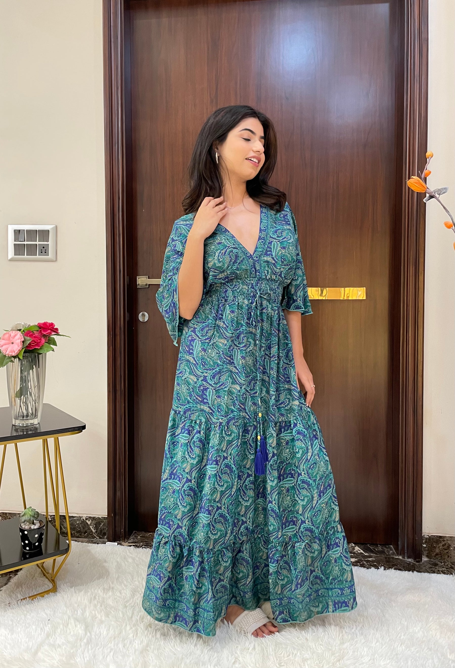 Boho Belle Maxi Dress - Marine Mirage