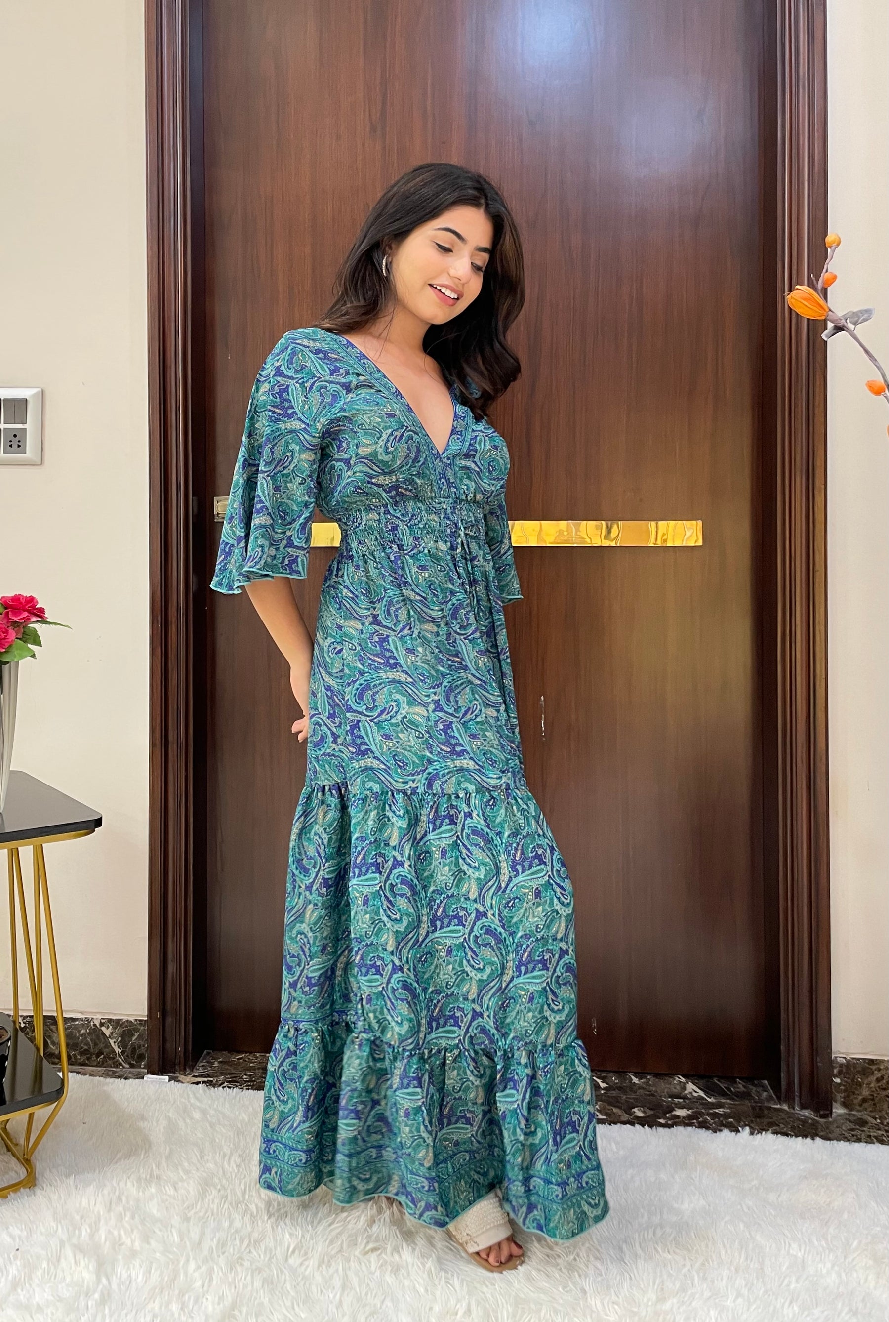 Boho Belle Maxi Dress - Marine Mirage