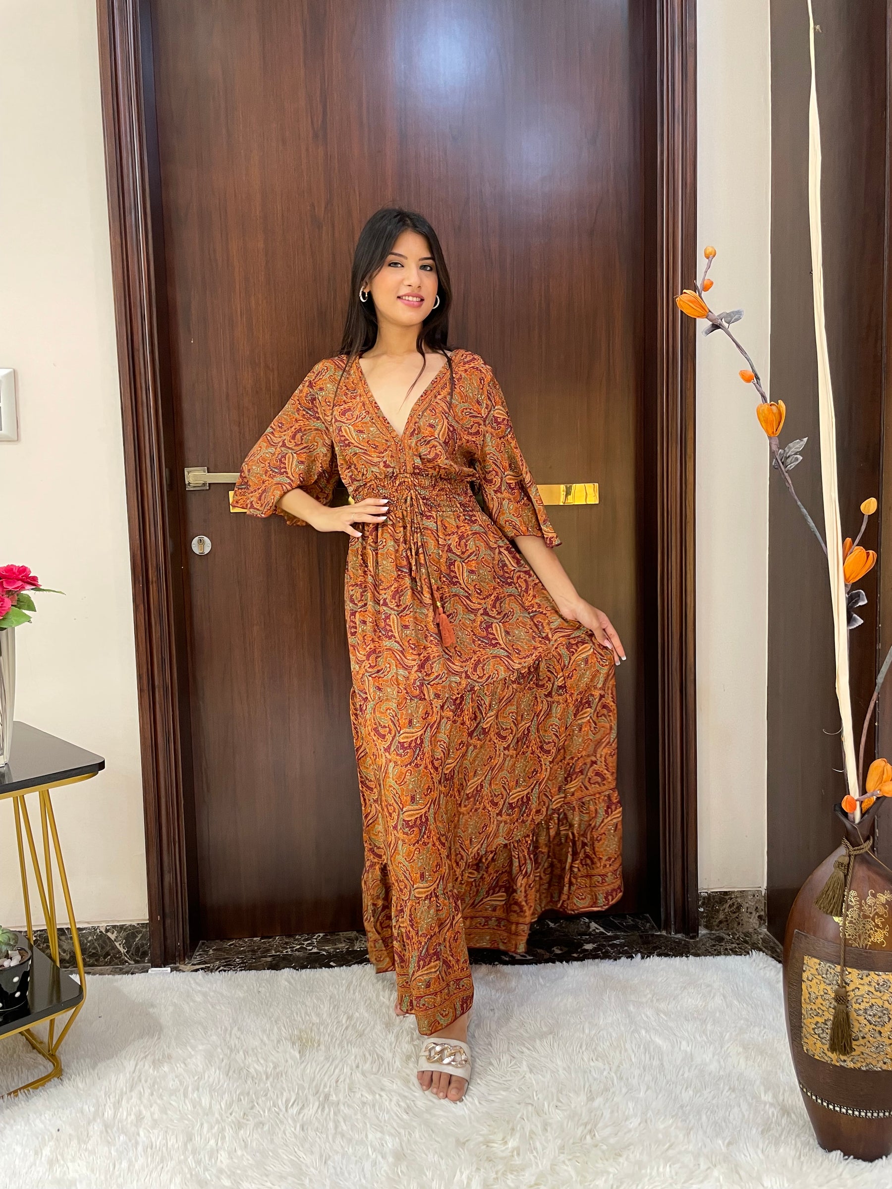 Boho Belle Maxi Dress - Autumn Spice