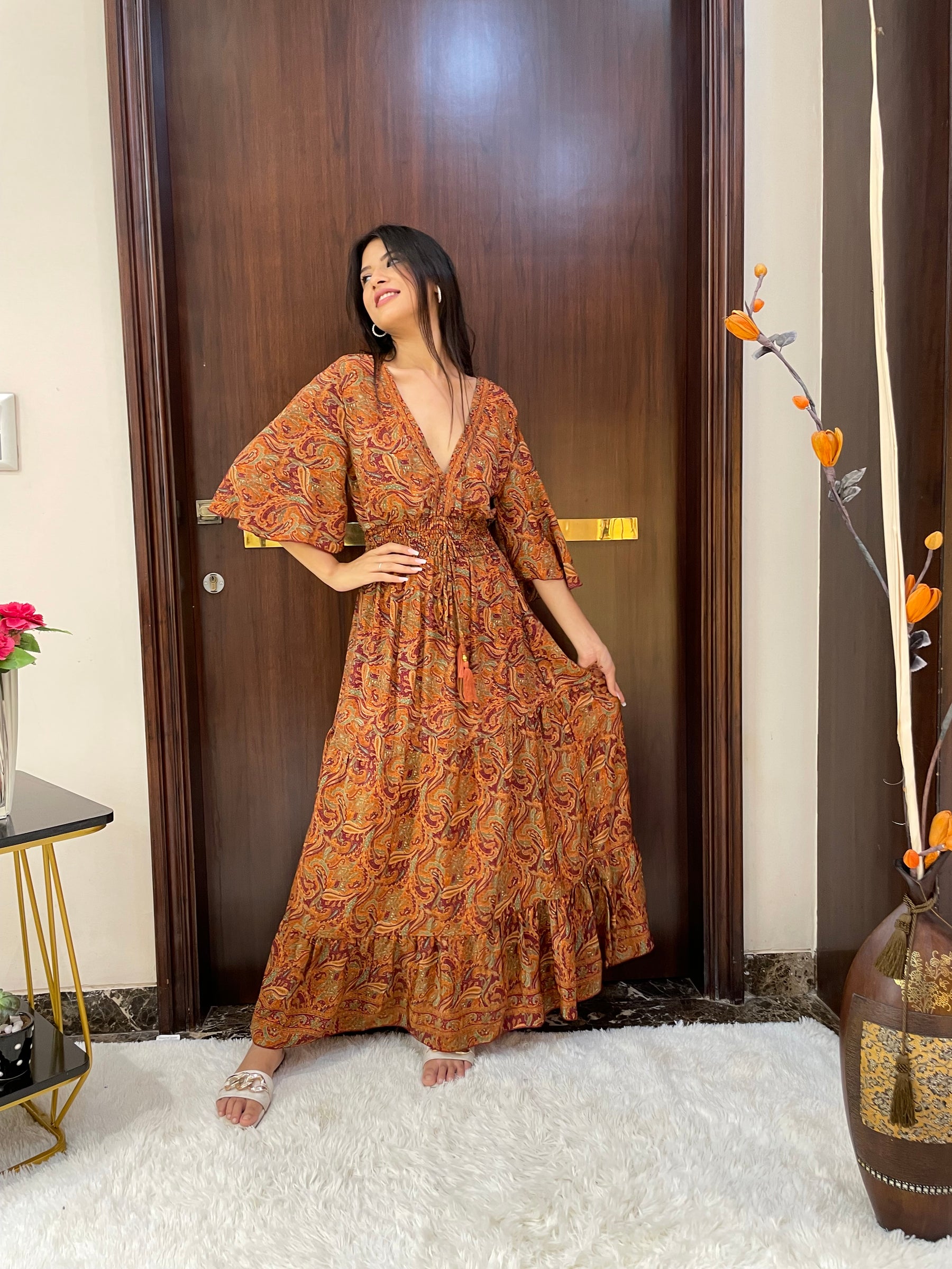 Boho Belle Maxi Dress - Autumn Spice