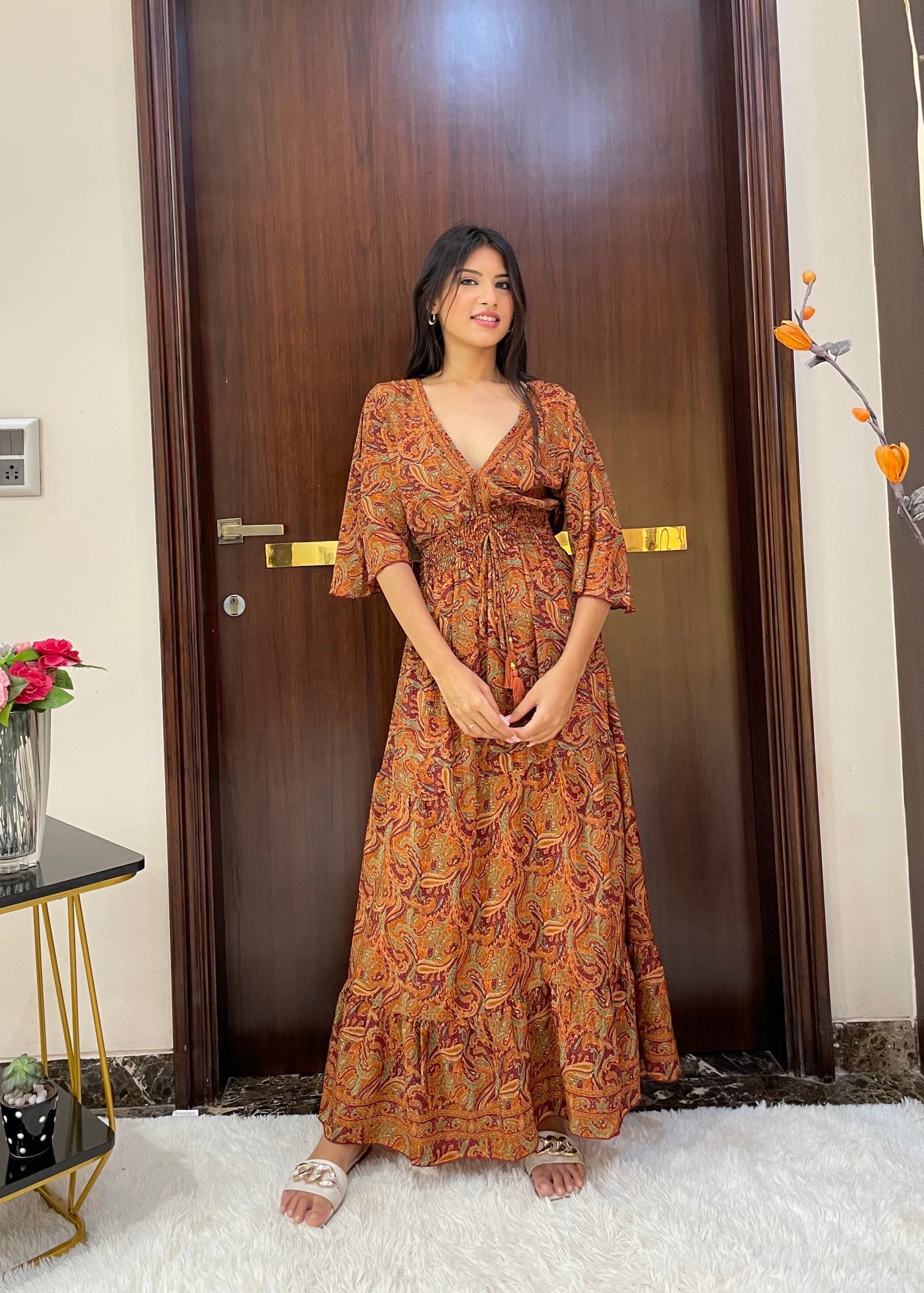 Boho Belle Maxi Dress - Autumn Spice