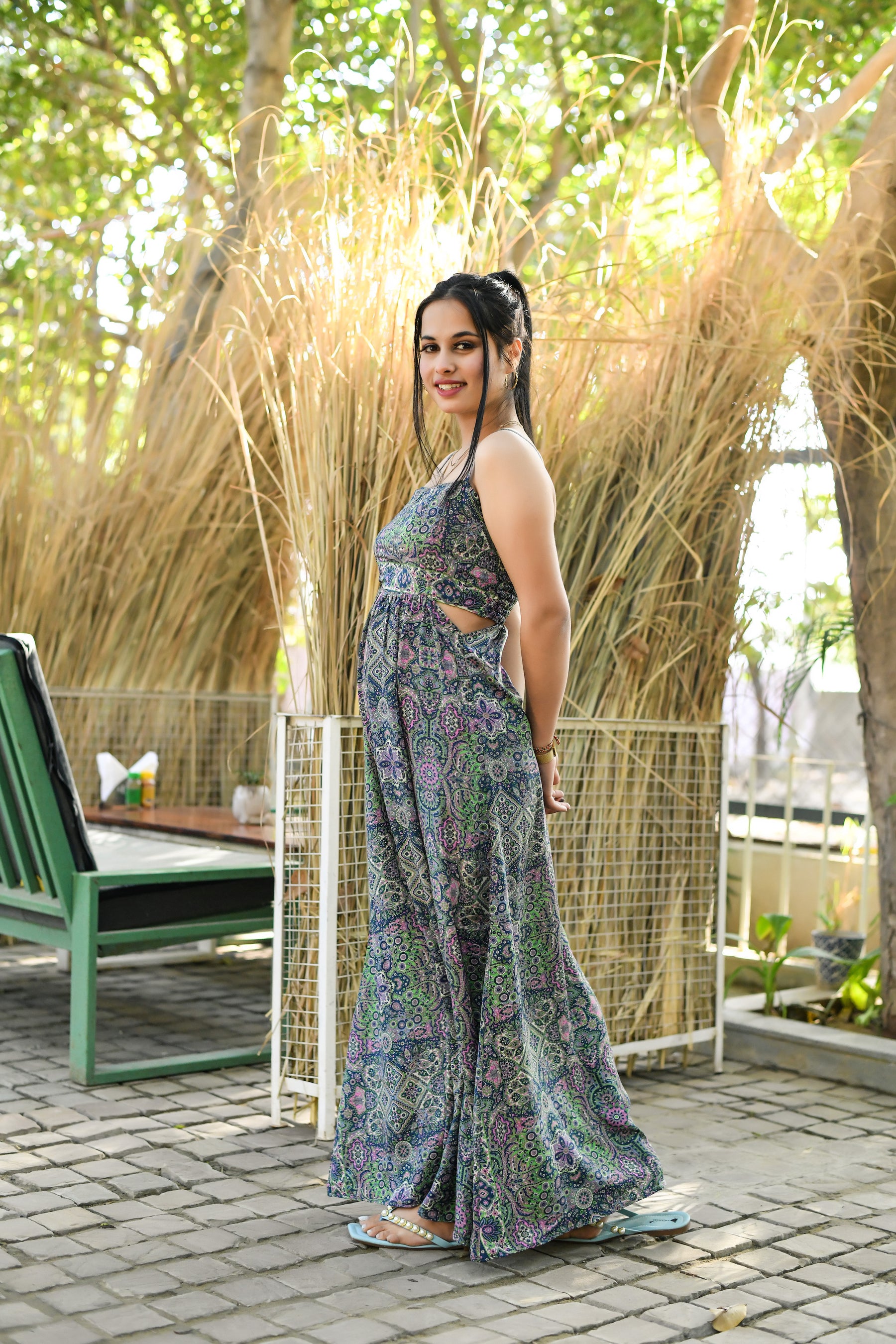 Cut Out Pattern Bohemian Maxi Dress