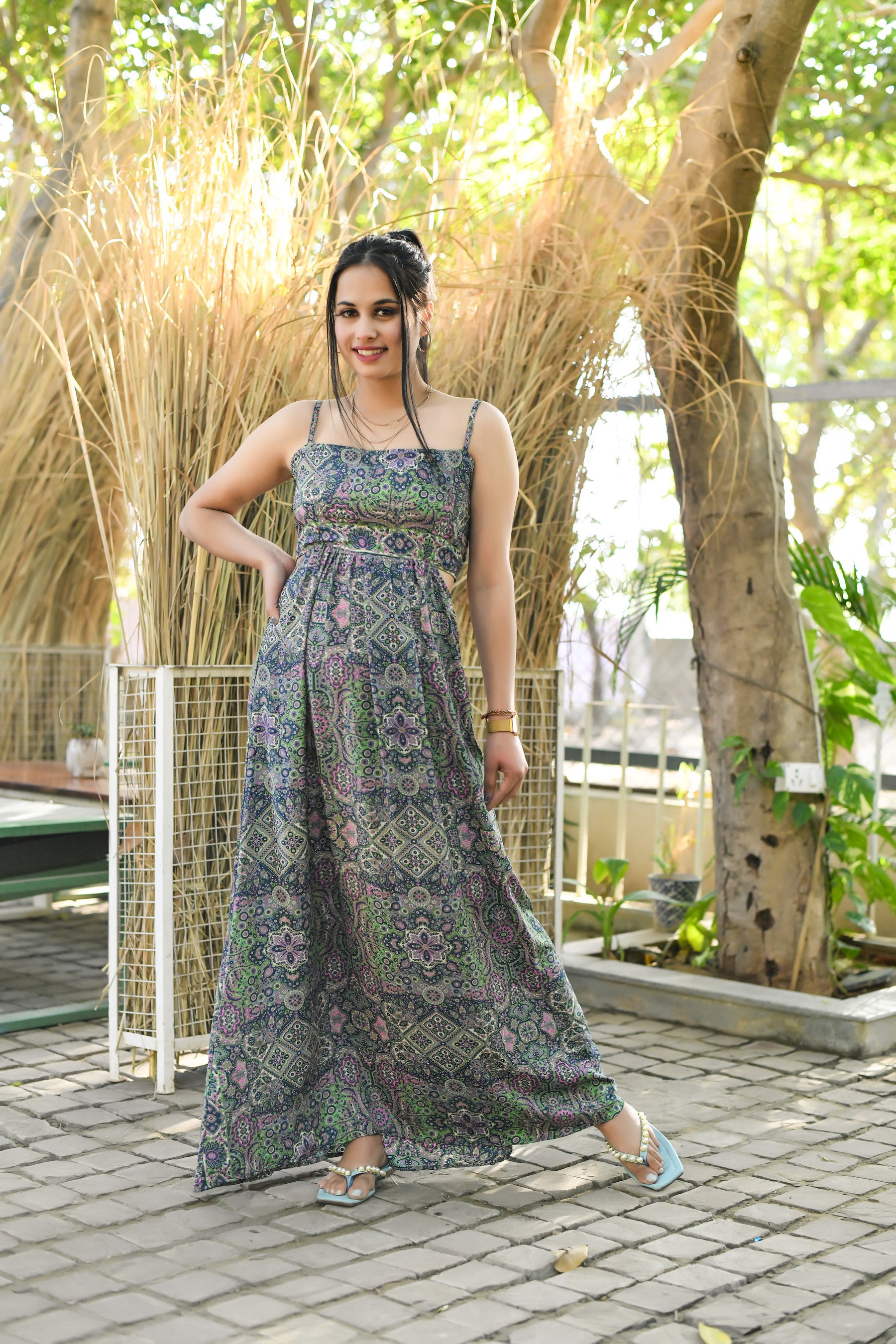 Cut Out Pattern Bohemian Maxi Dress