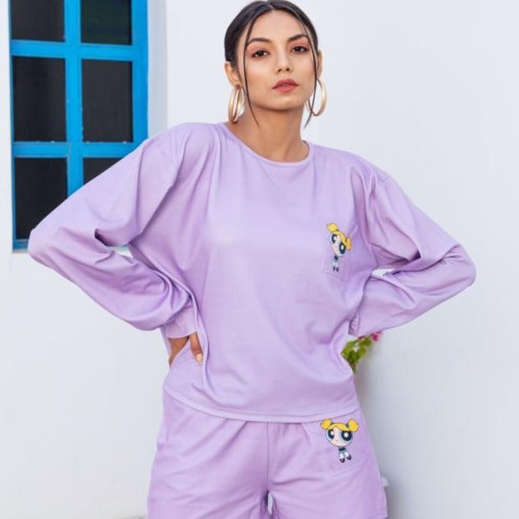 Powerpuff Purple Long T-shirt