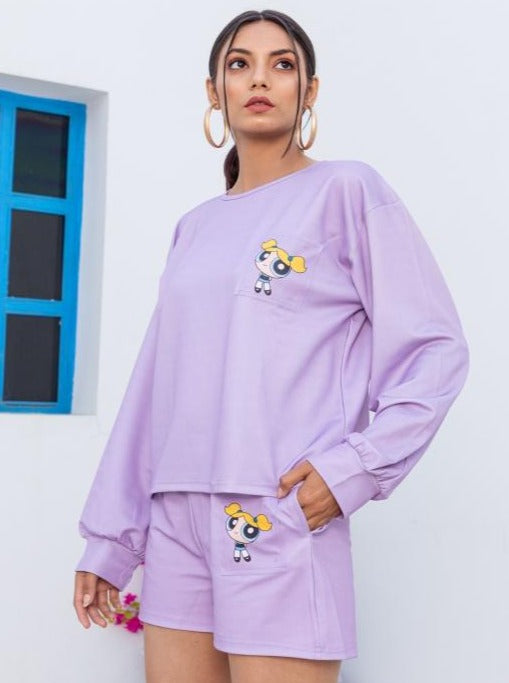 Powerpuff Purple Long T-shirt