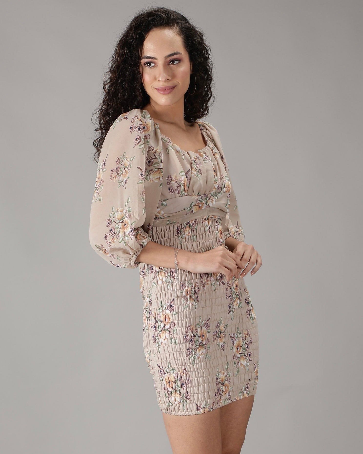 SmisingBee Ruched Tie Back Short Dress