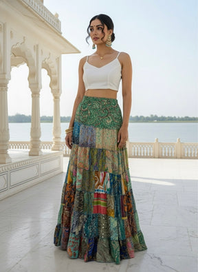 Patch Work Boho Printed Skirt (Assorted prints)