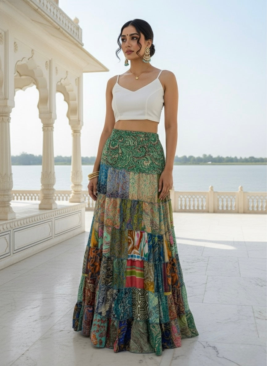 Patch Work Boho Printed Skirt (Assorted prints)