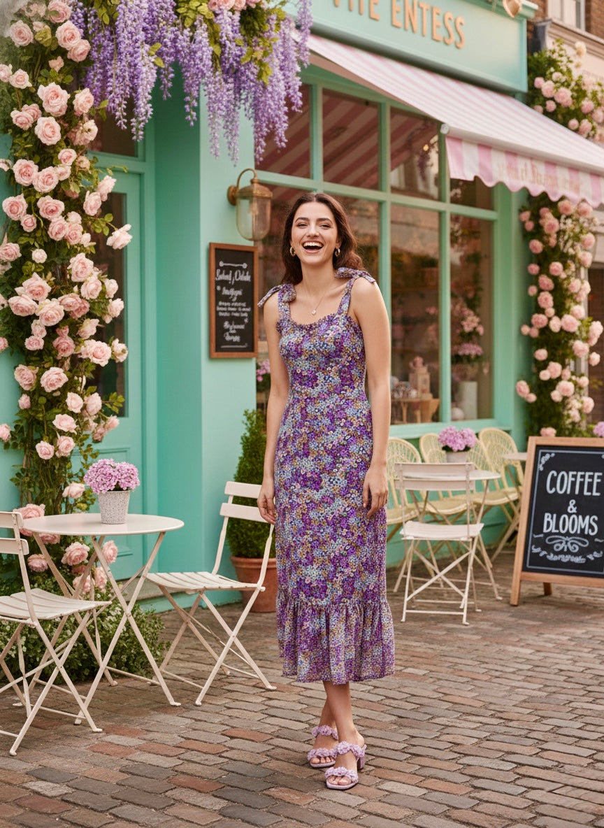 ⌛️Low Stock-SmisingBee Floral Print Midi Dress