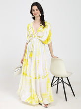 ⭐️Best Seller -Balloon Pattern Embroidery Boho Printed Hand Work Maxi Dress - Lemon Drape