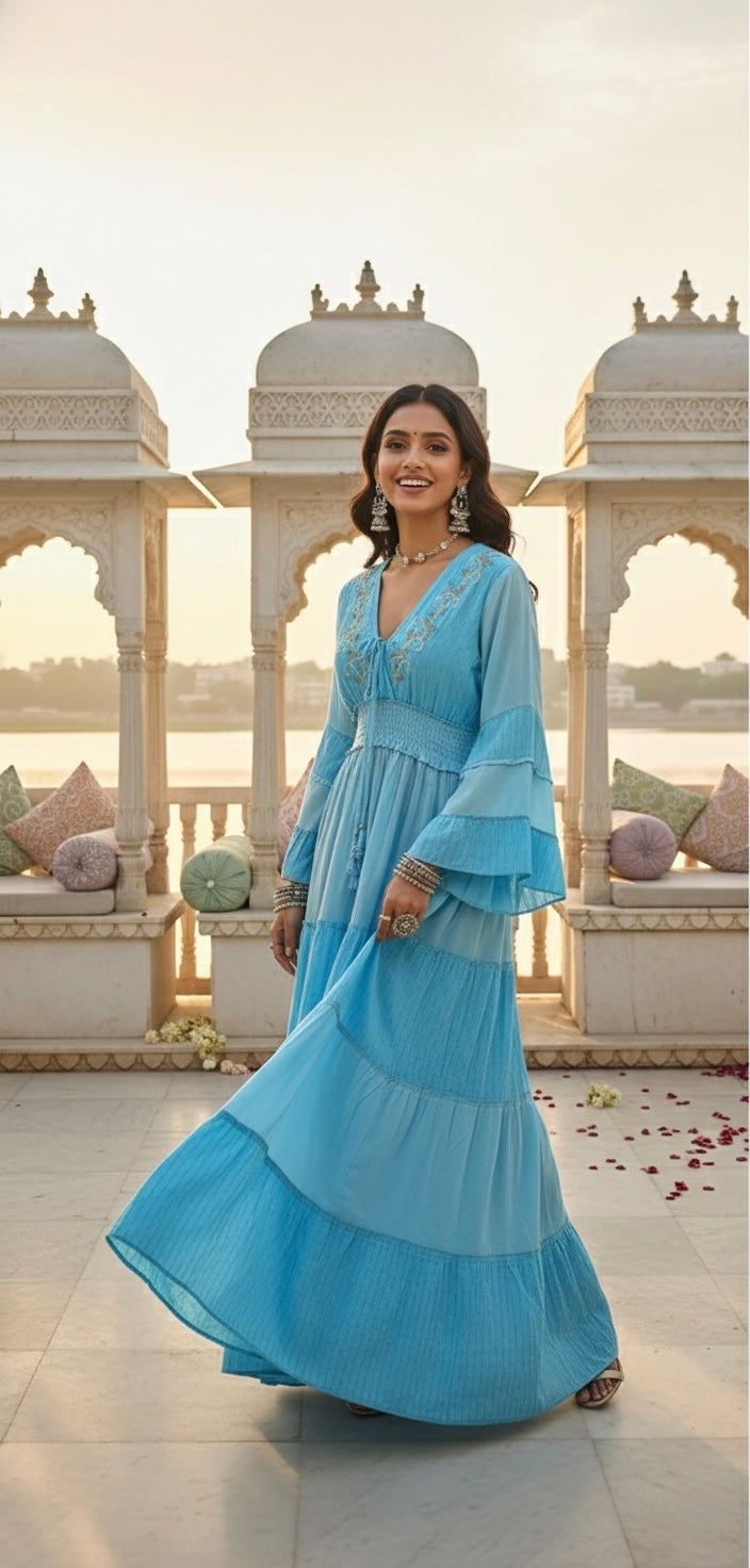 Soft Girl Blue Maxi Dress