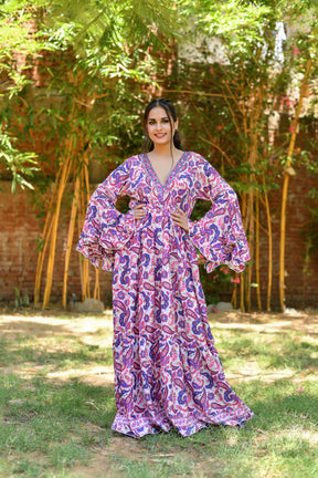 Ruffle Sleeves Boho Maxi Dress