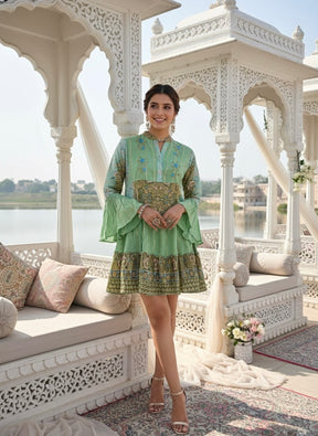 Soft Sage Two Tone Shirt Dress