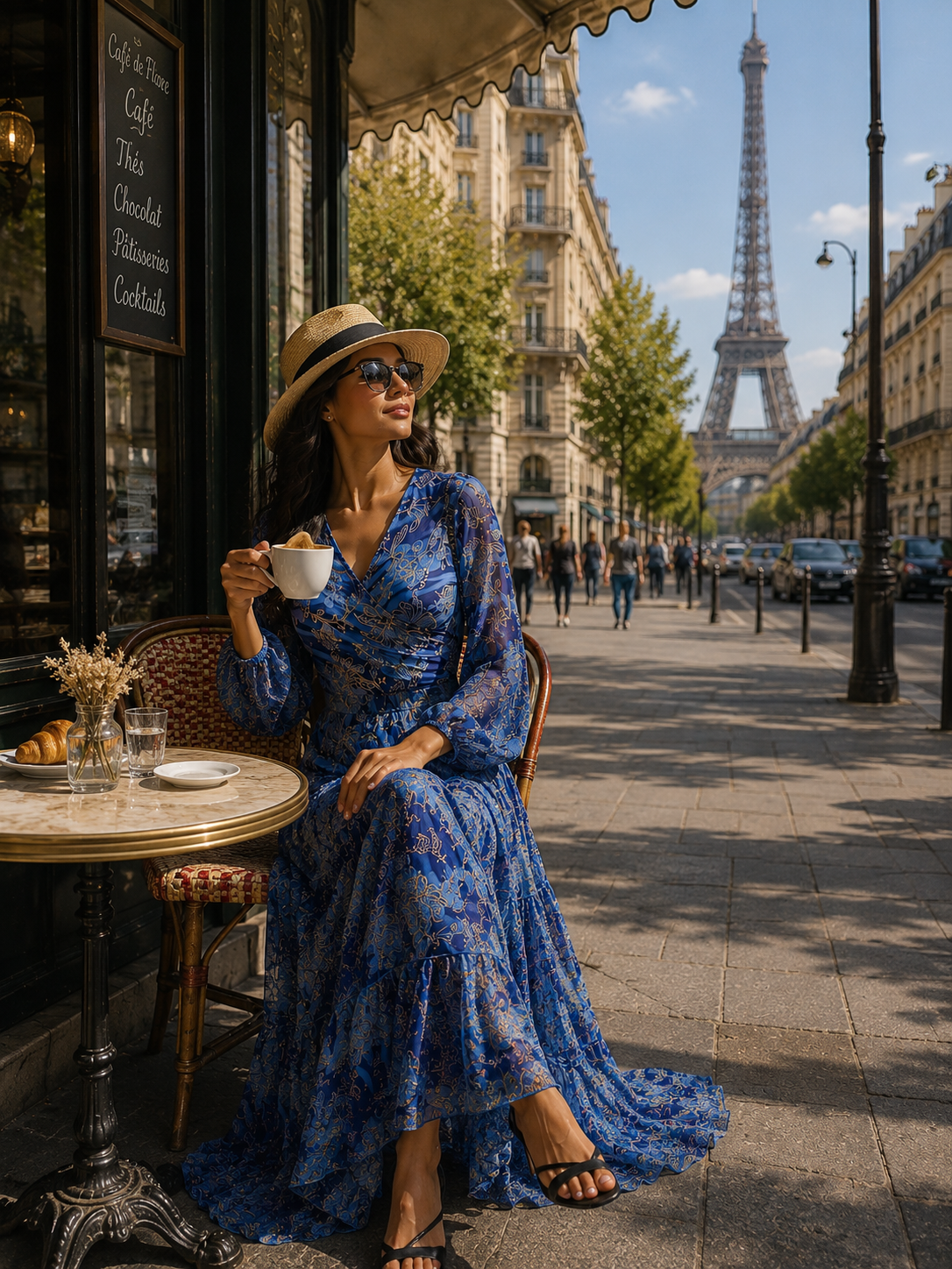 Wrap Top and Boho Printed Skirt Co-ord Set