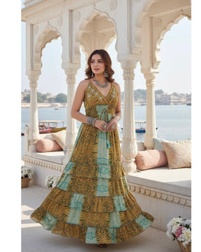 Double Drama Boho Maxi Dress - Blue