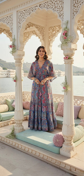 Sky Light Kaftan Maxi Dress