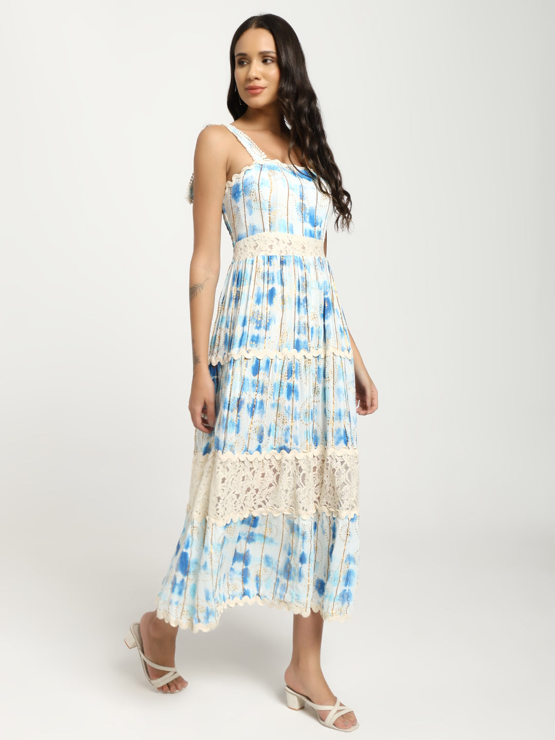 Tie-Dye  Ocean Whisper Boho Maxi Dress