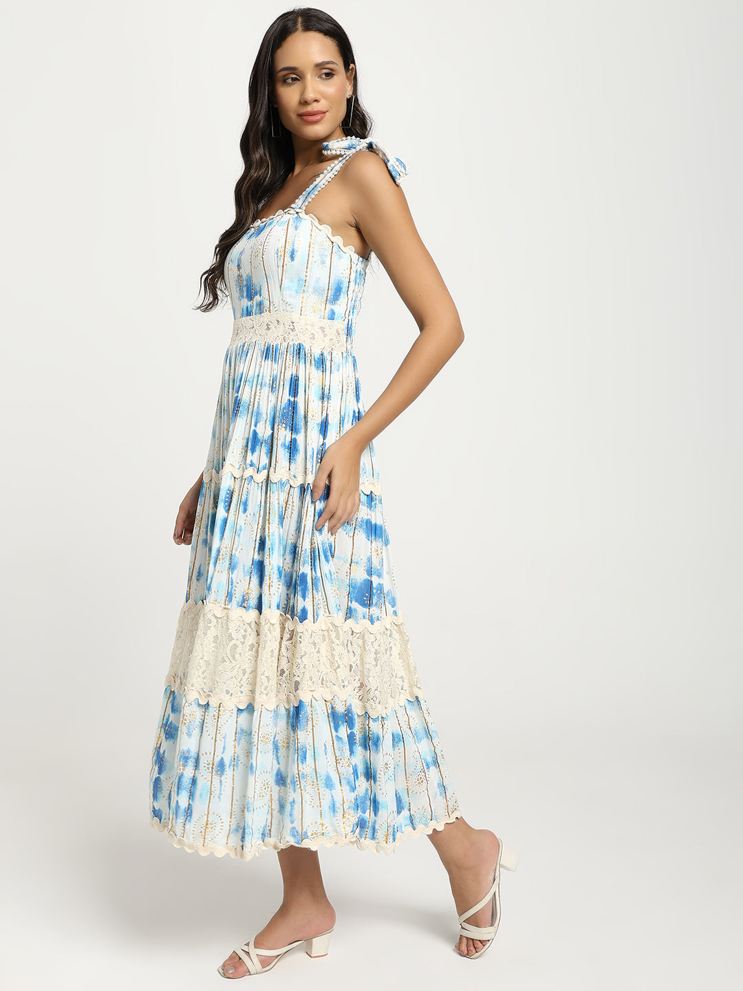 Tie-Dye  Ocean Whisper Boho Maxi Dress